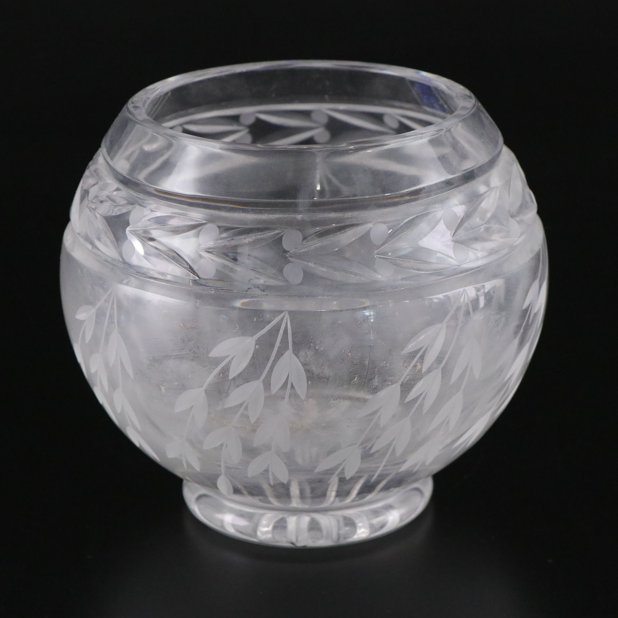 Cut, Etched, and Gilded Glass Lead Crystal Vases