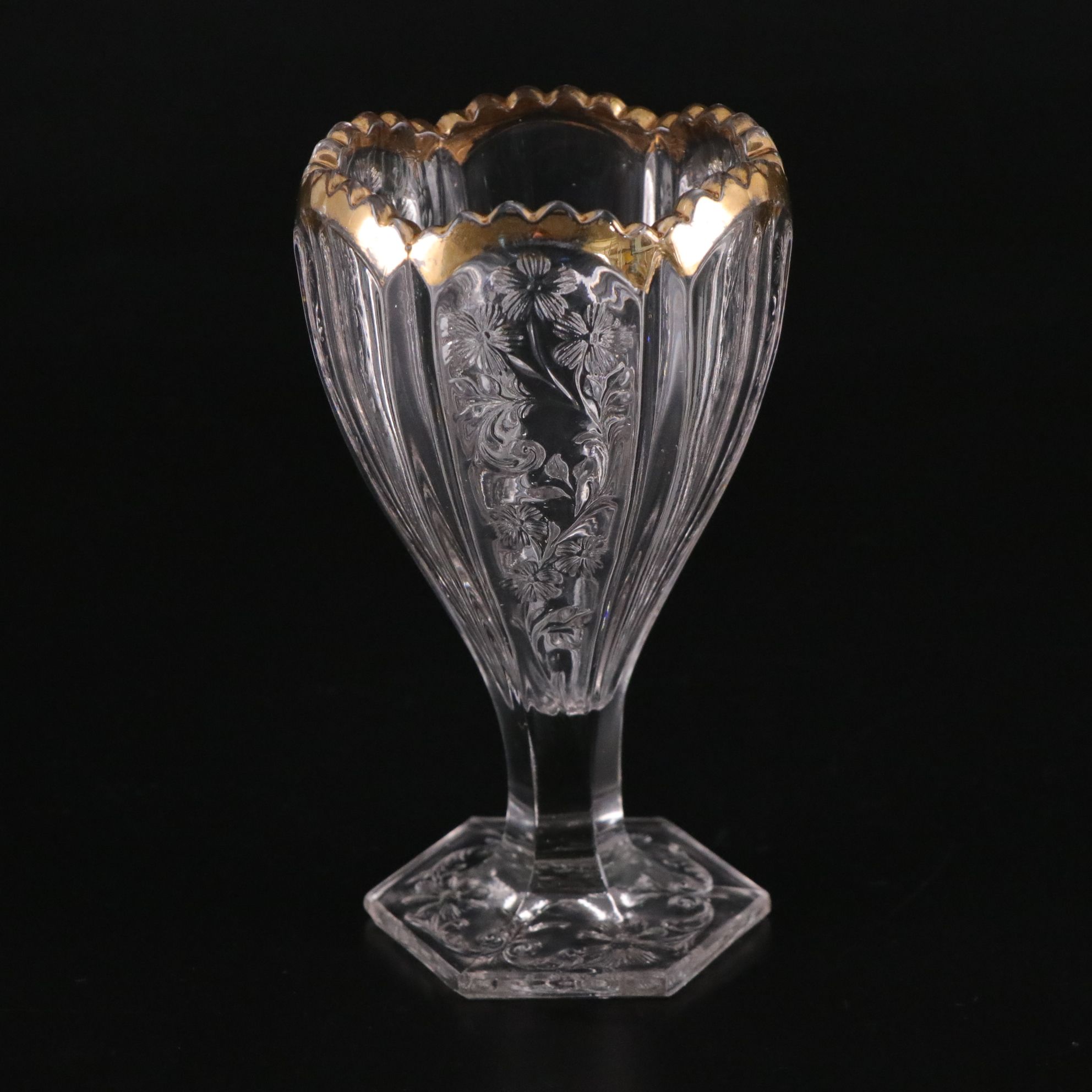 Cut, Etched, and Gilded Glass Lead Crystal Vases