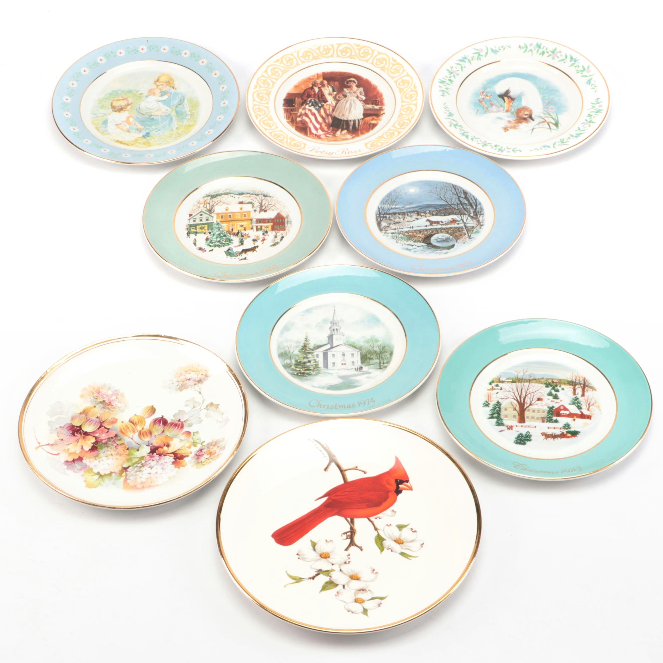 Avon Commemorative Plates with Other Floral Plate