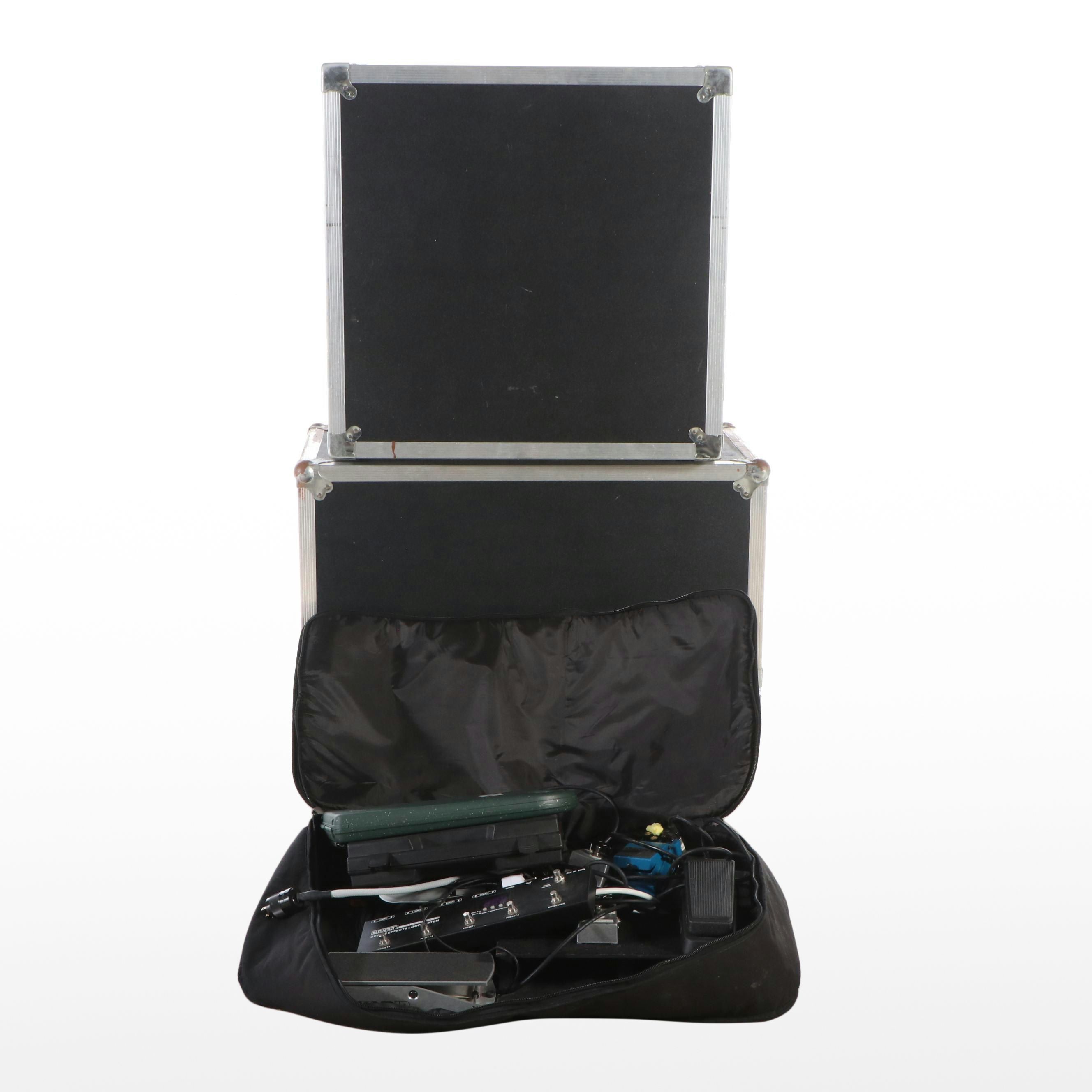 Furman SMP Surge Protector, Calzone Stage Cases, Moen Effects Loop, and Pedals
