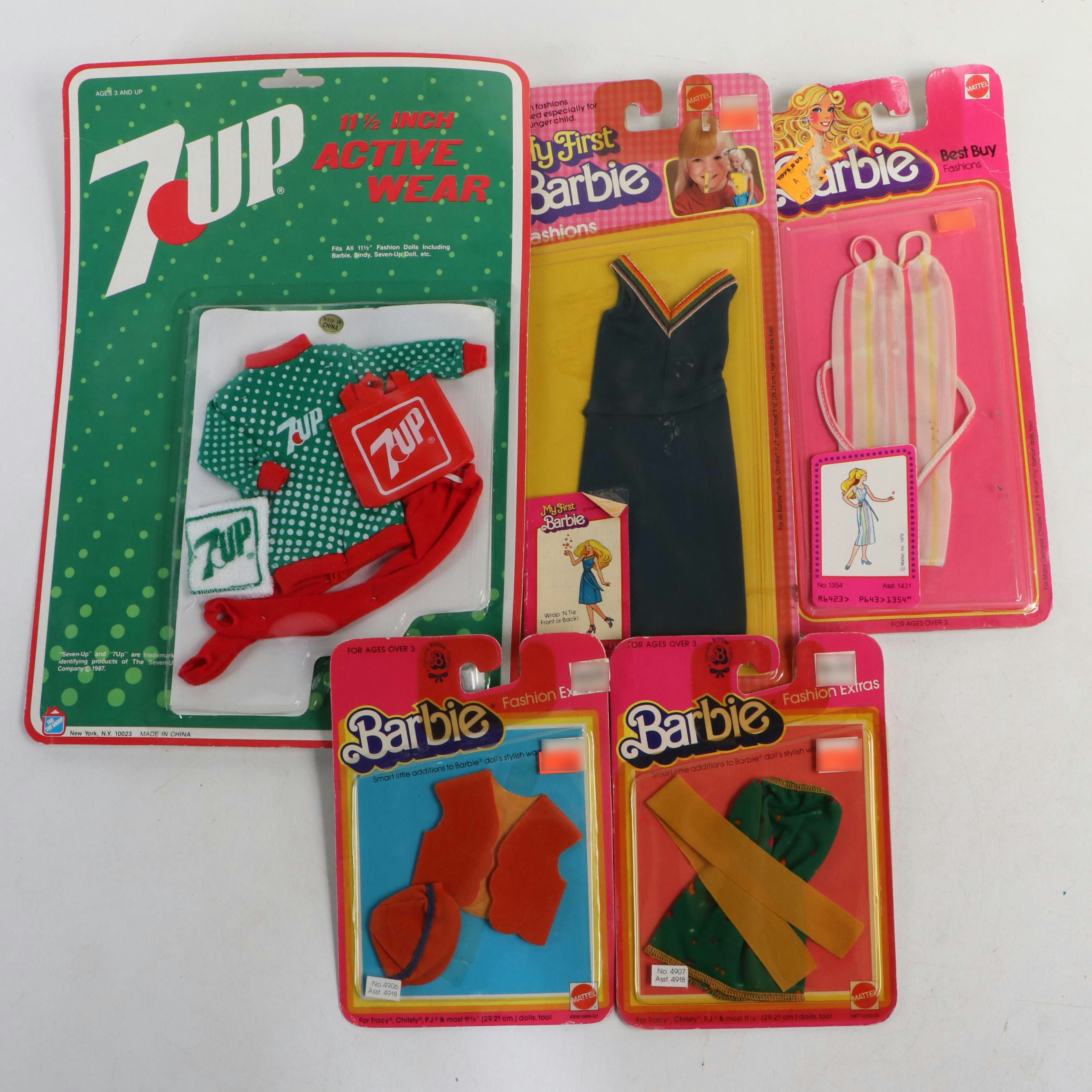 Mattel "Pepsi Spirit Barbie," "7-UP Active Wear" with More Dolls and Clothes