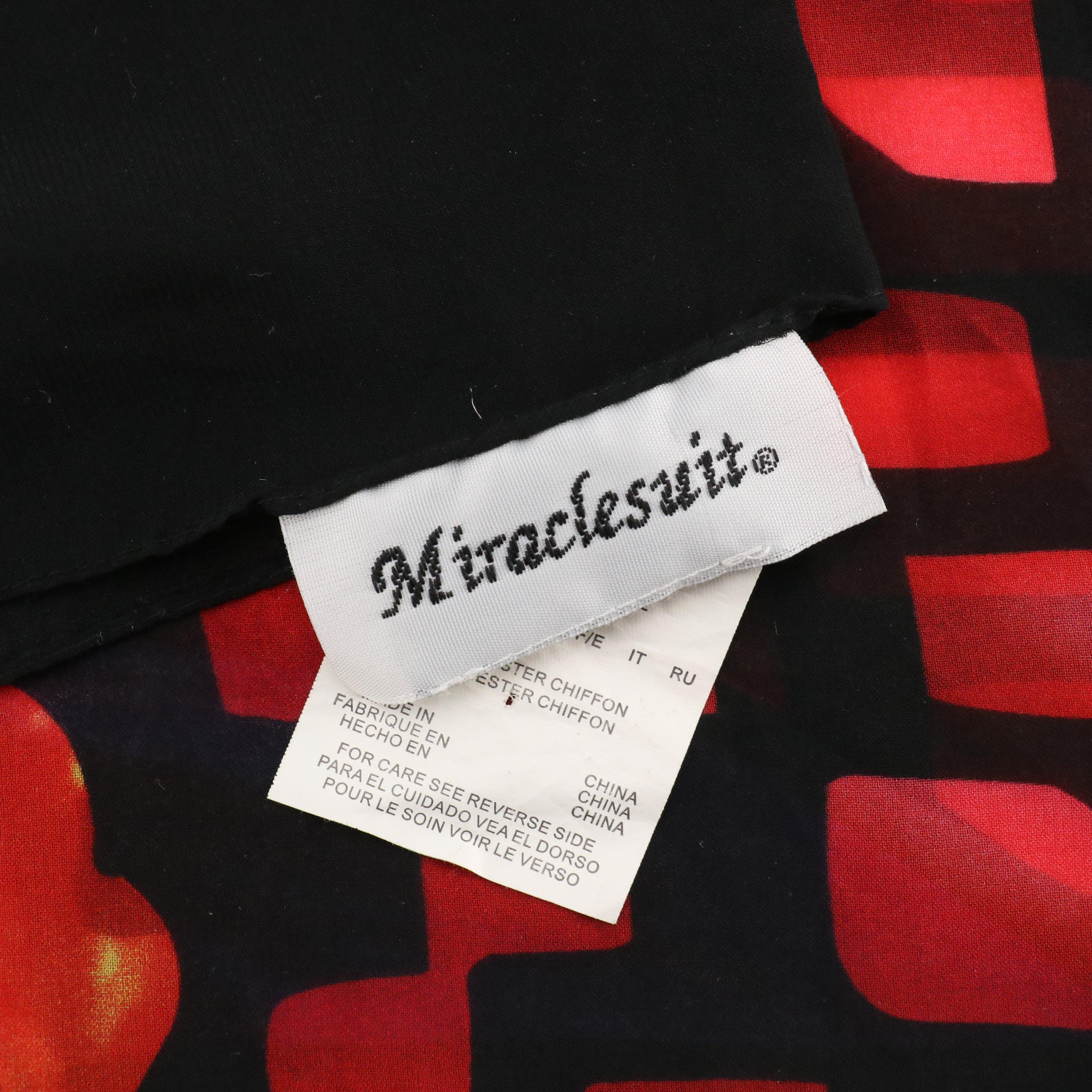 Miraclesuit Floral Polyester Chiffon Scarf with Other Fringed Scarf