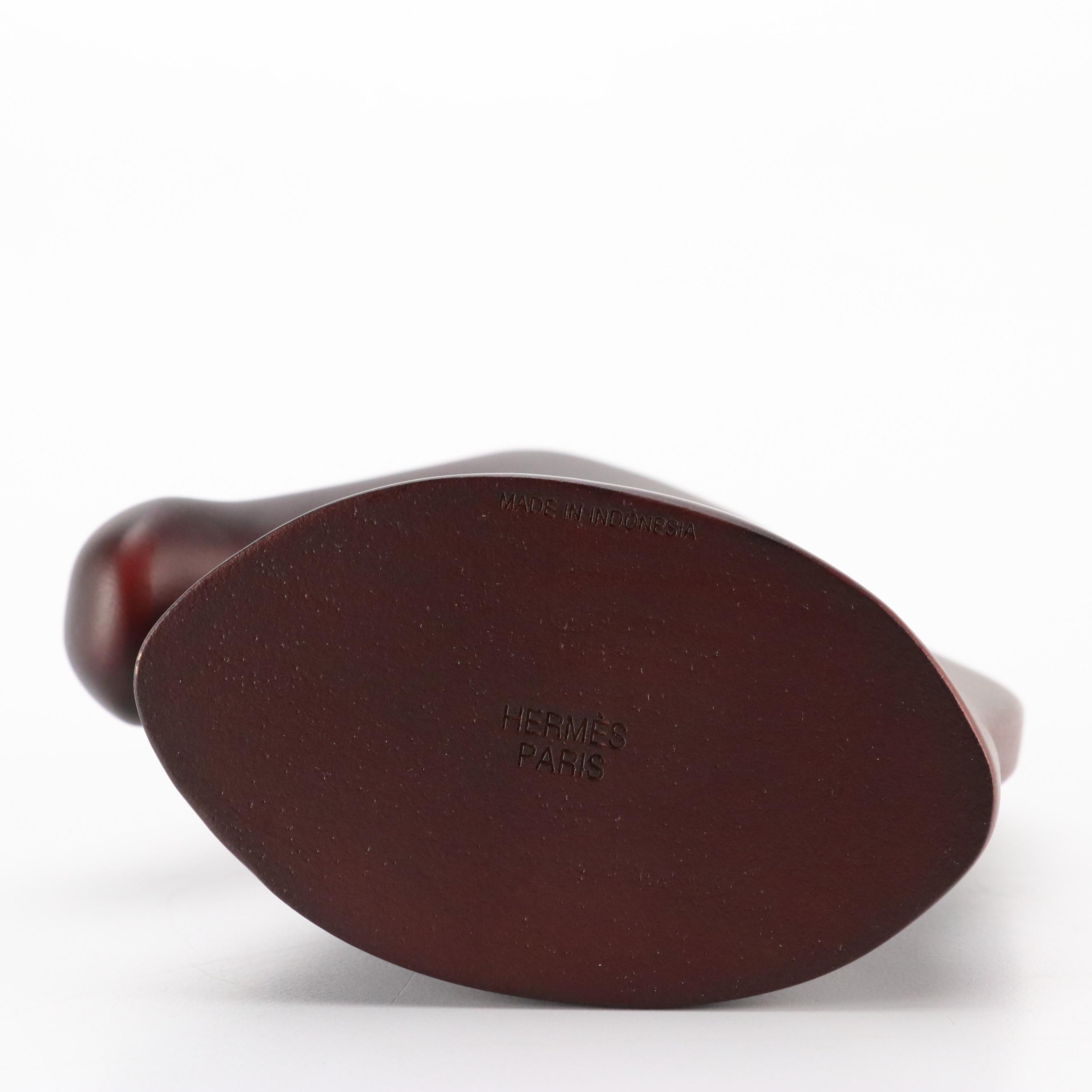 Hermès Smooth Brown Mahogany Samarcande Horse Head Sculpture, Contemporary