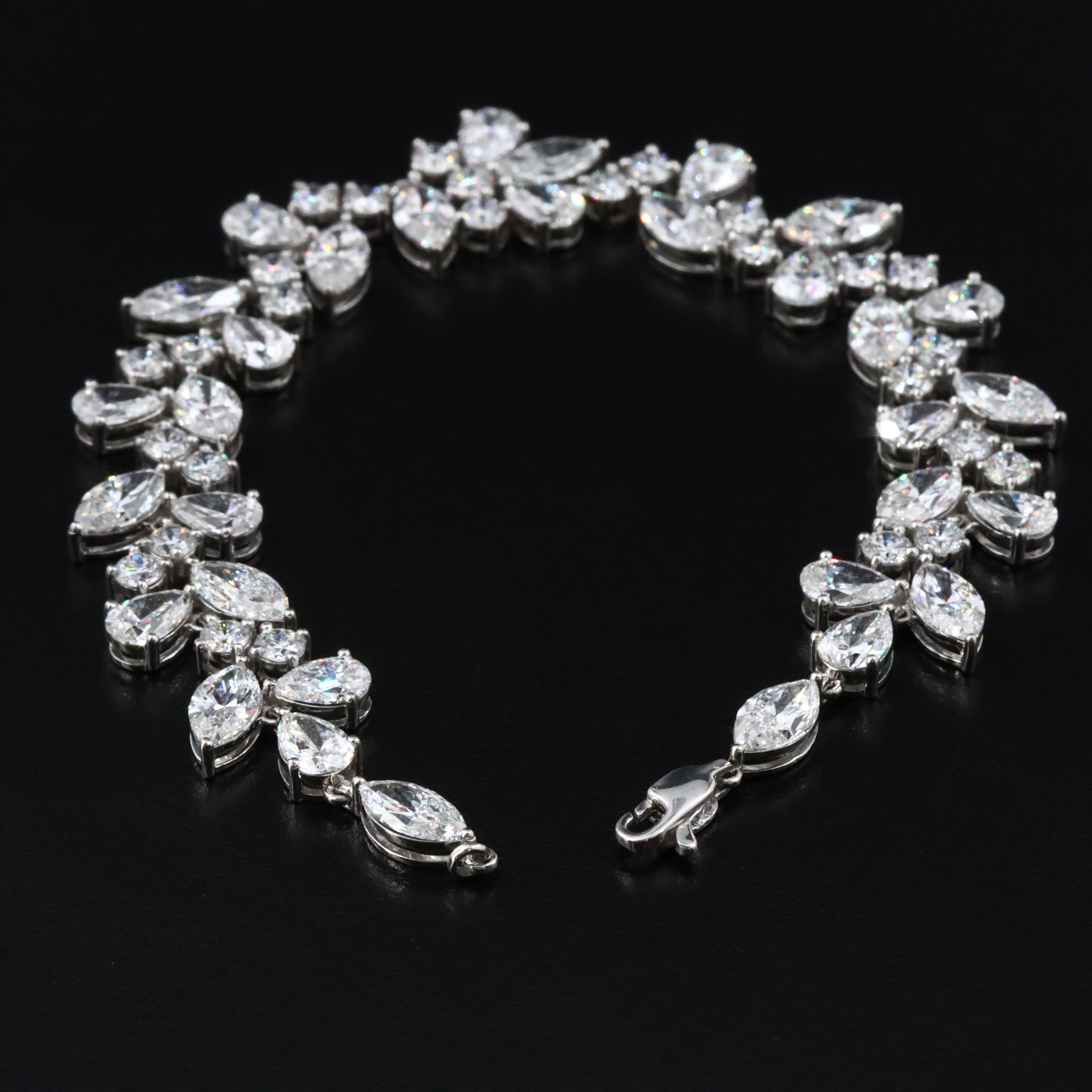 Platinum 17.08 CTW Lab Grown Diamond Bracelet