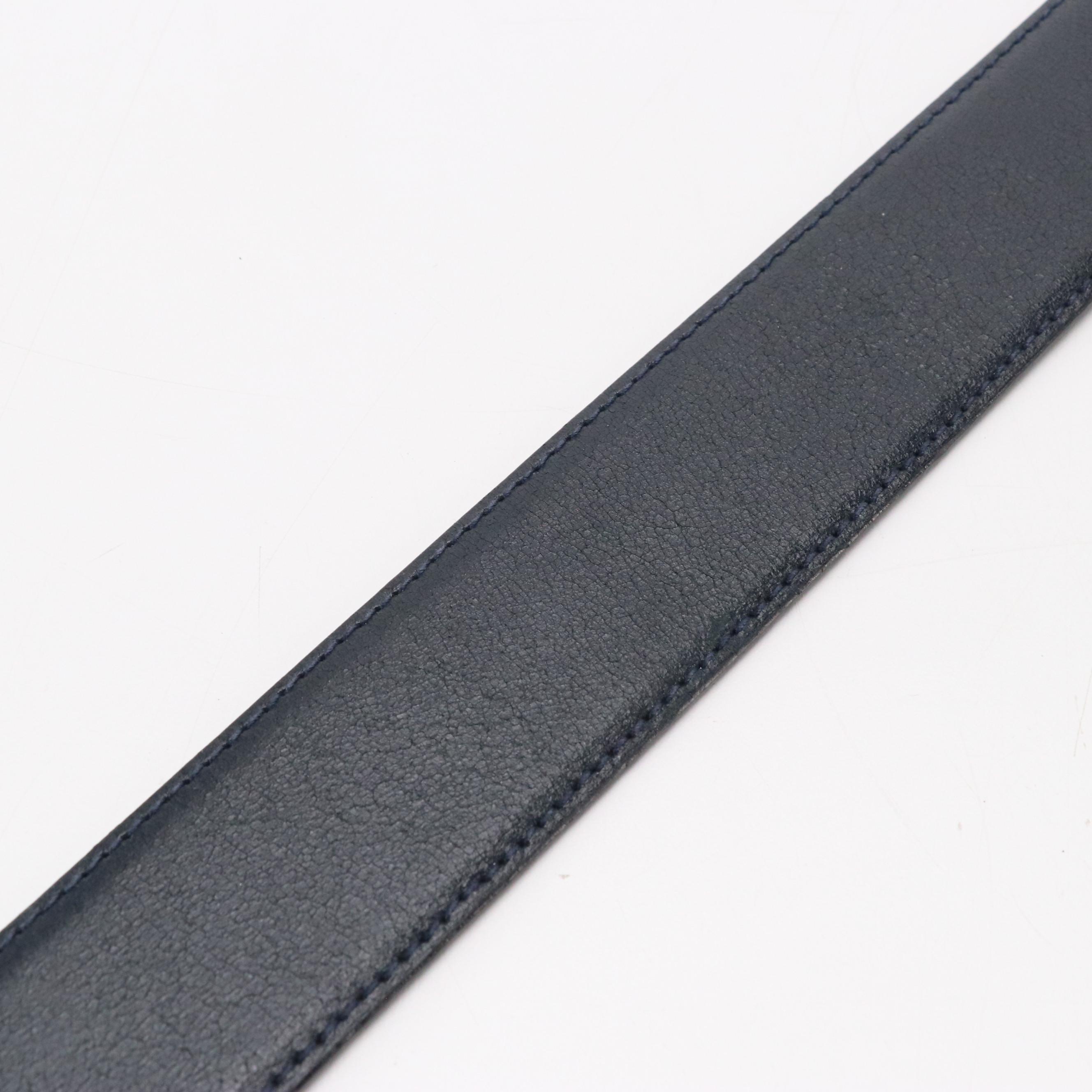 Paloma Picasso Vintage Navy Calfskin Leather Belt