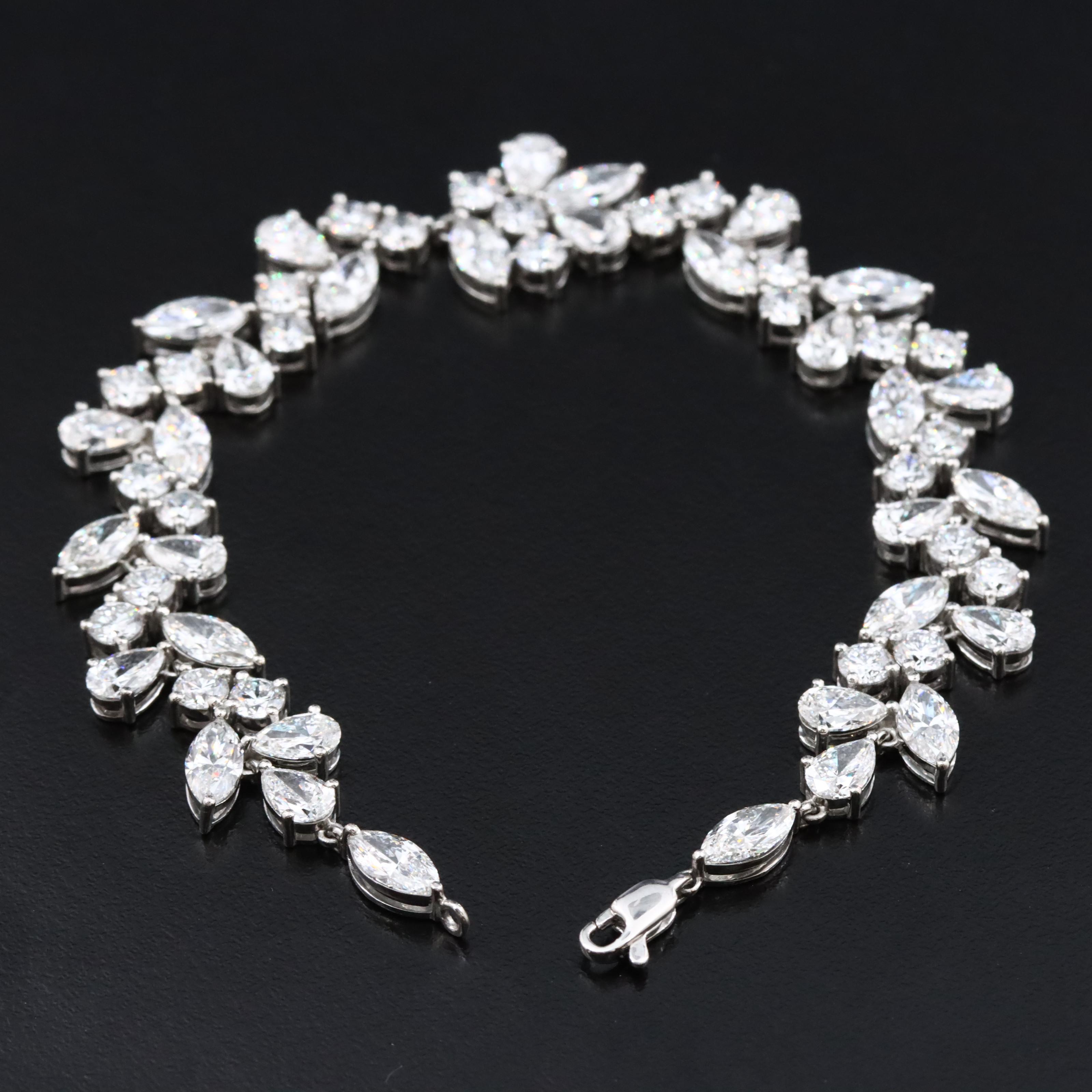 Platinum 17.61 CTW Lab Grown Diamond Bracelet