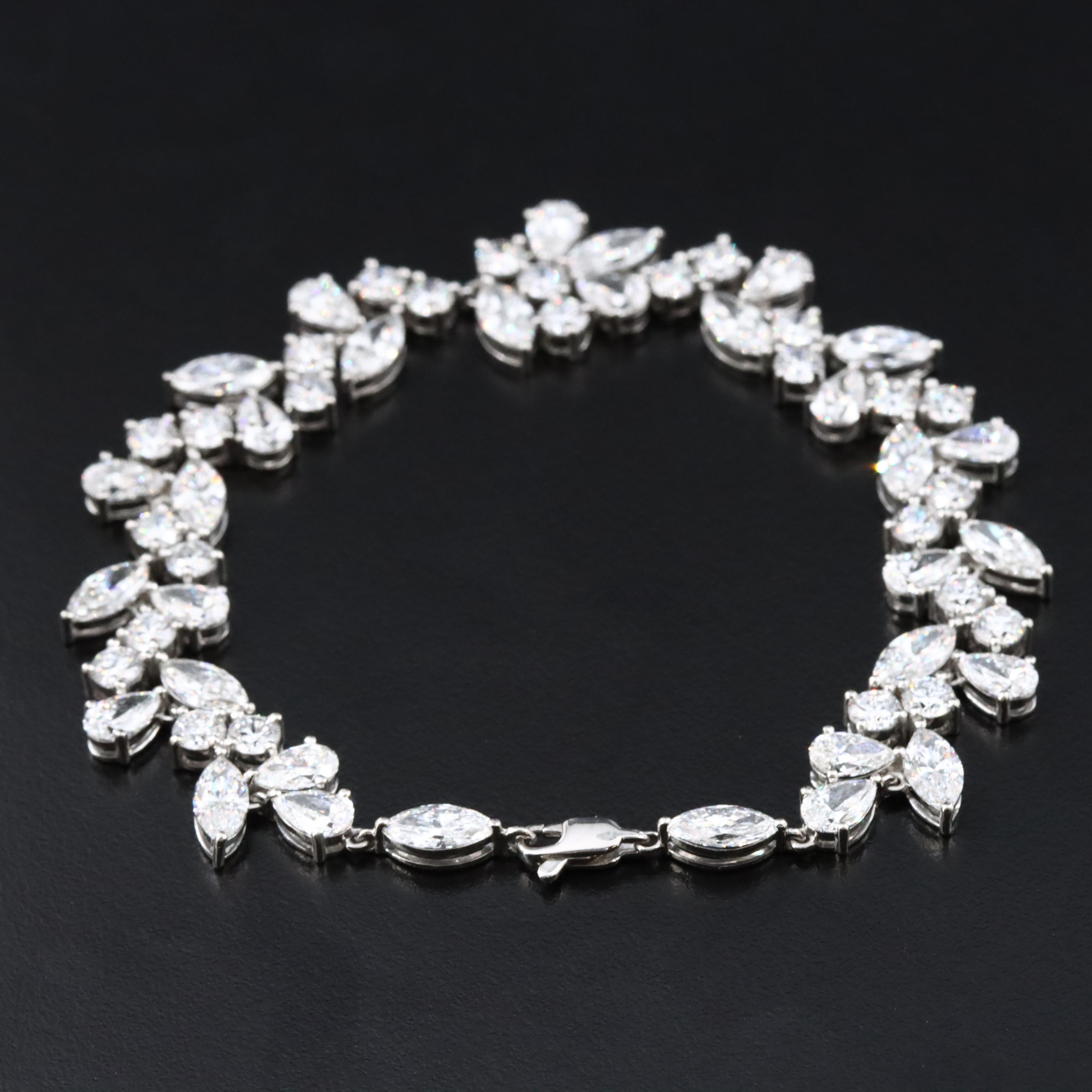 Platinum 17.61 CTW Lab Grown Diamond Bracelet