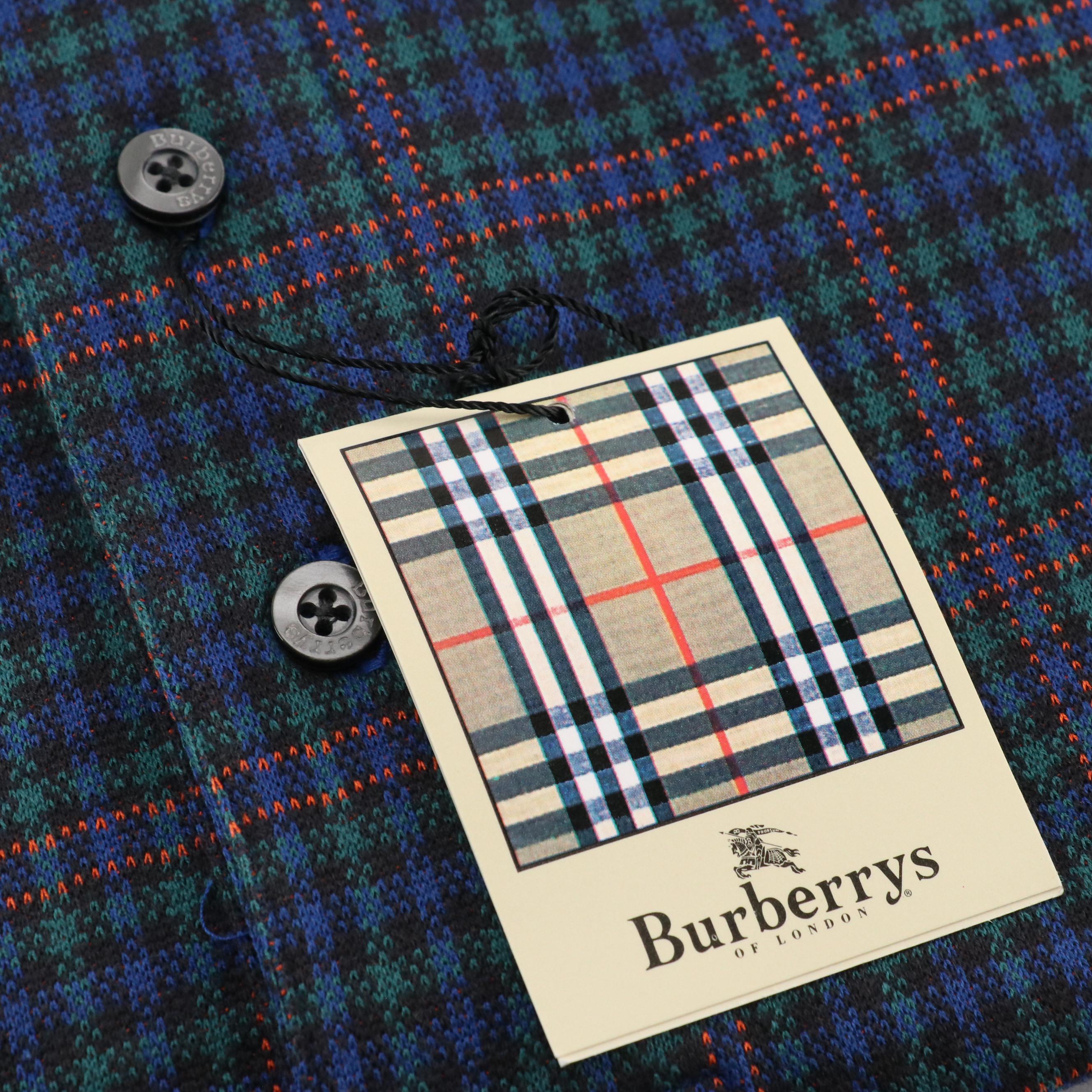 Men's Burberrys Vintage Plaid Cotton Polo Shirt, With Tags