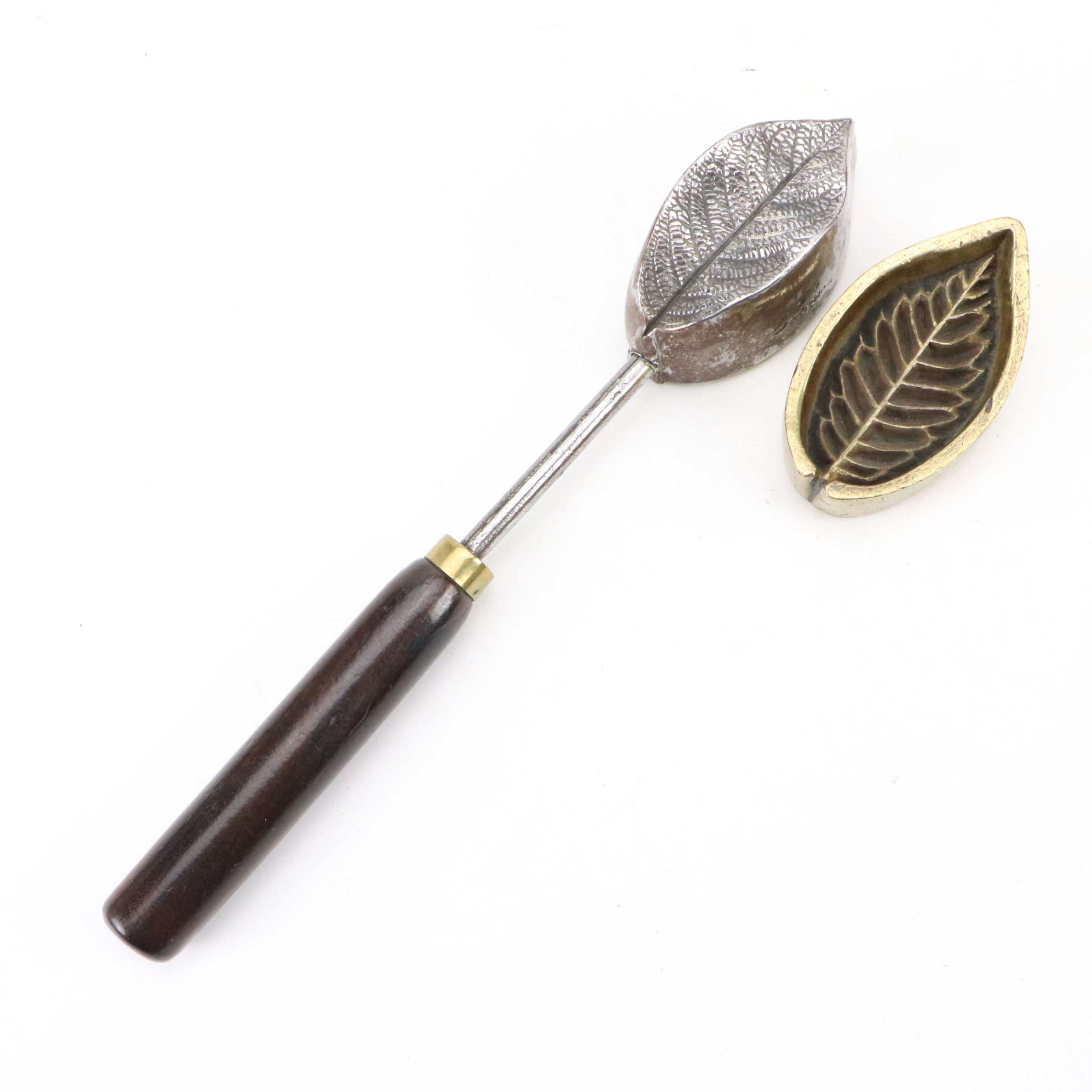 Millinery Leaf Mold with Wooden Handle, Late 19th/Early 20th Century