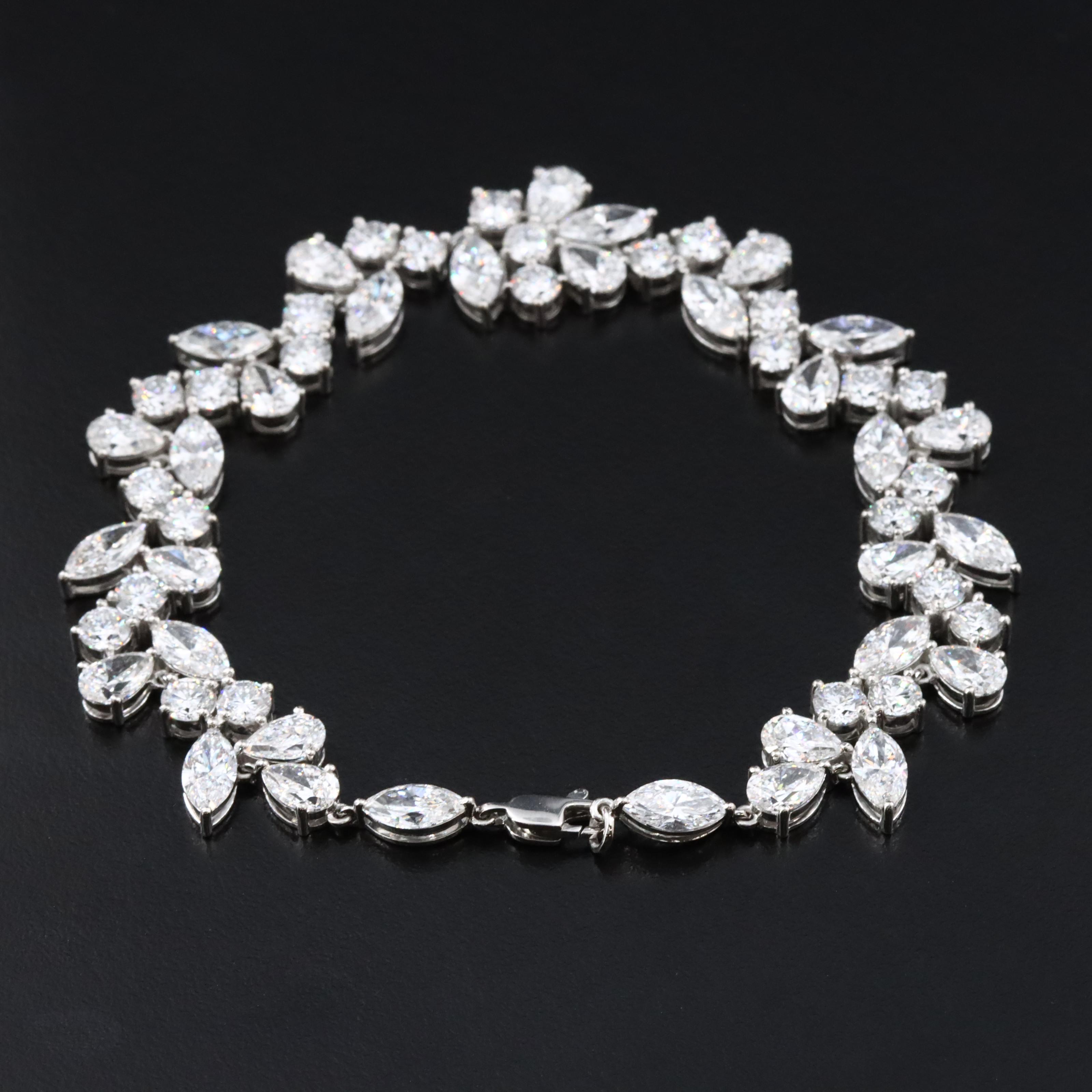 Platinum 19.07 CTW Lab Grown Diamond Bracelet