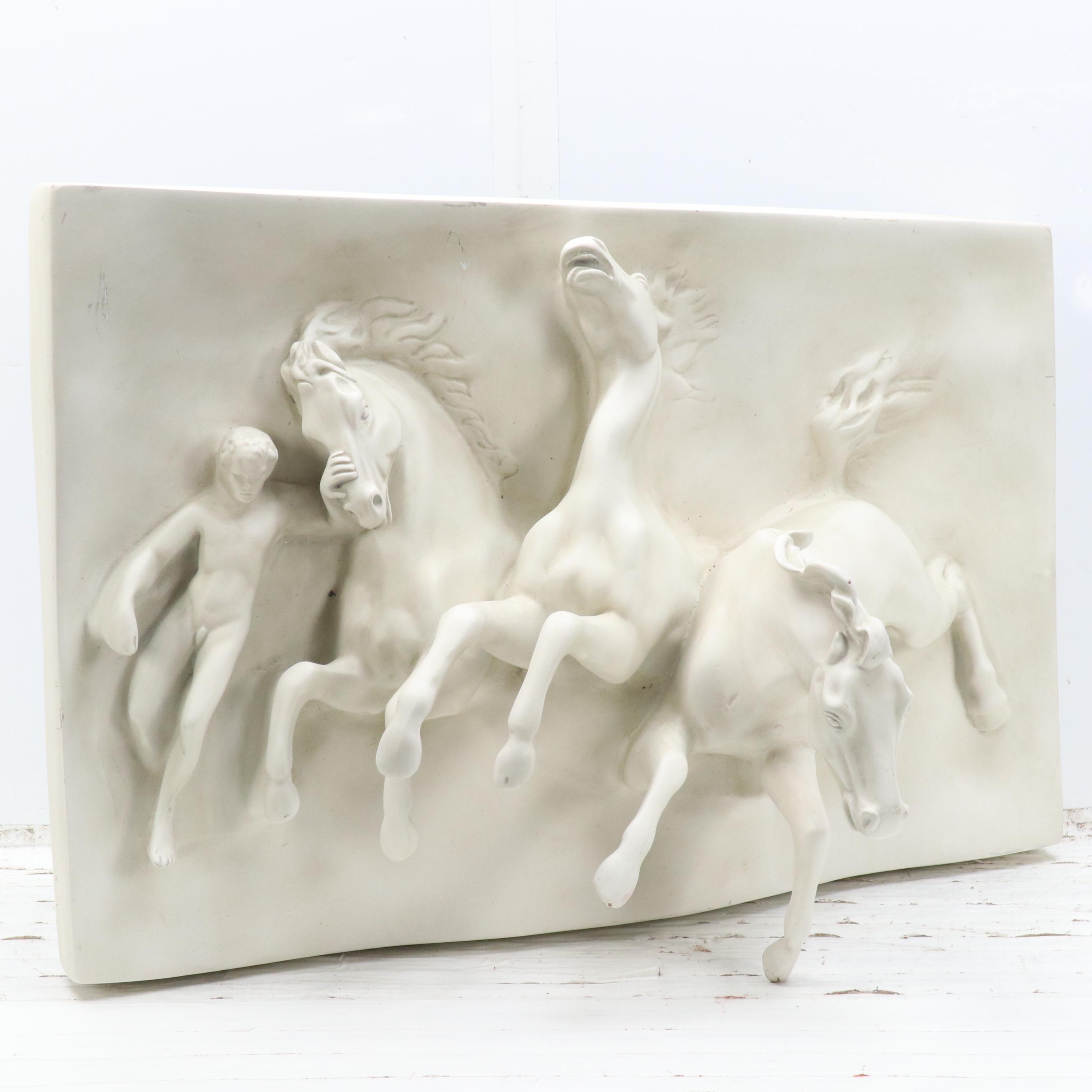 Fiberglass Relief Wall Panel After William Morris Hunt "The Flight of Night"