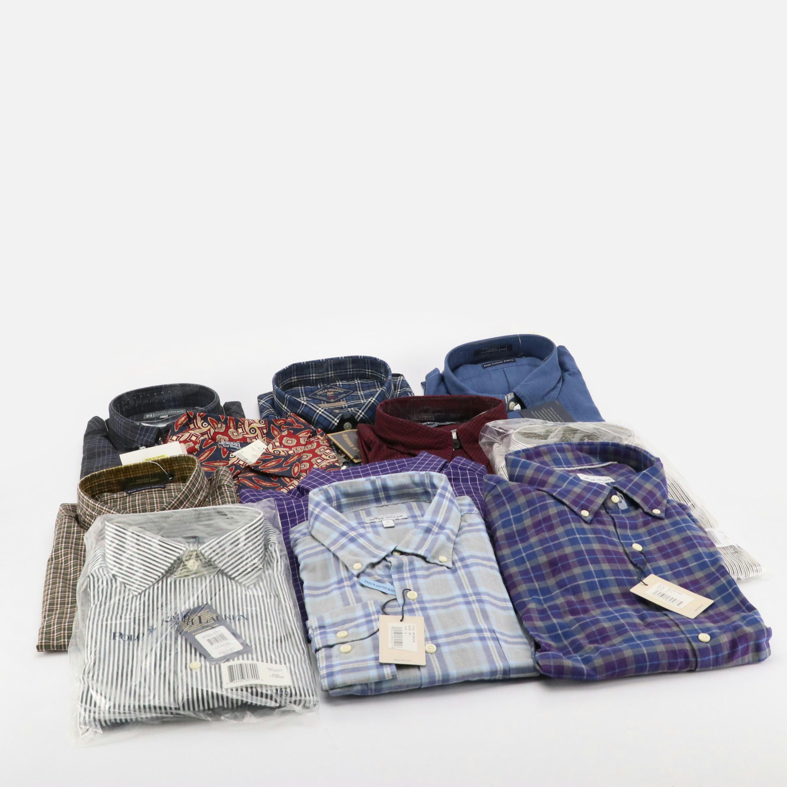 Men's Polo Ralph Lauren, Peter Millar, and Other Long and Short Sleeve Shirts