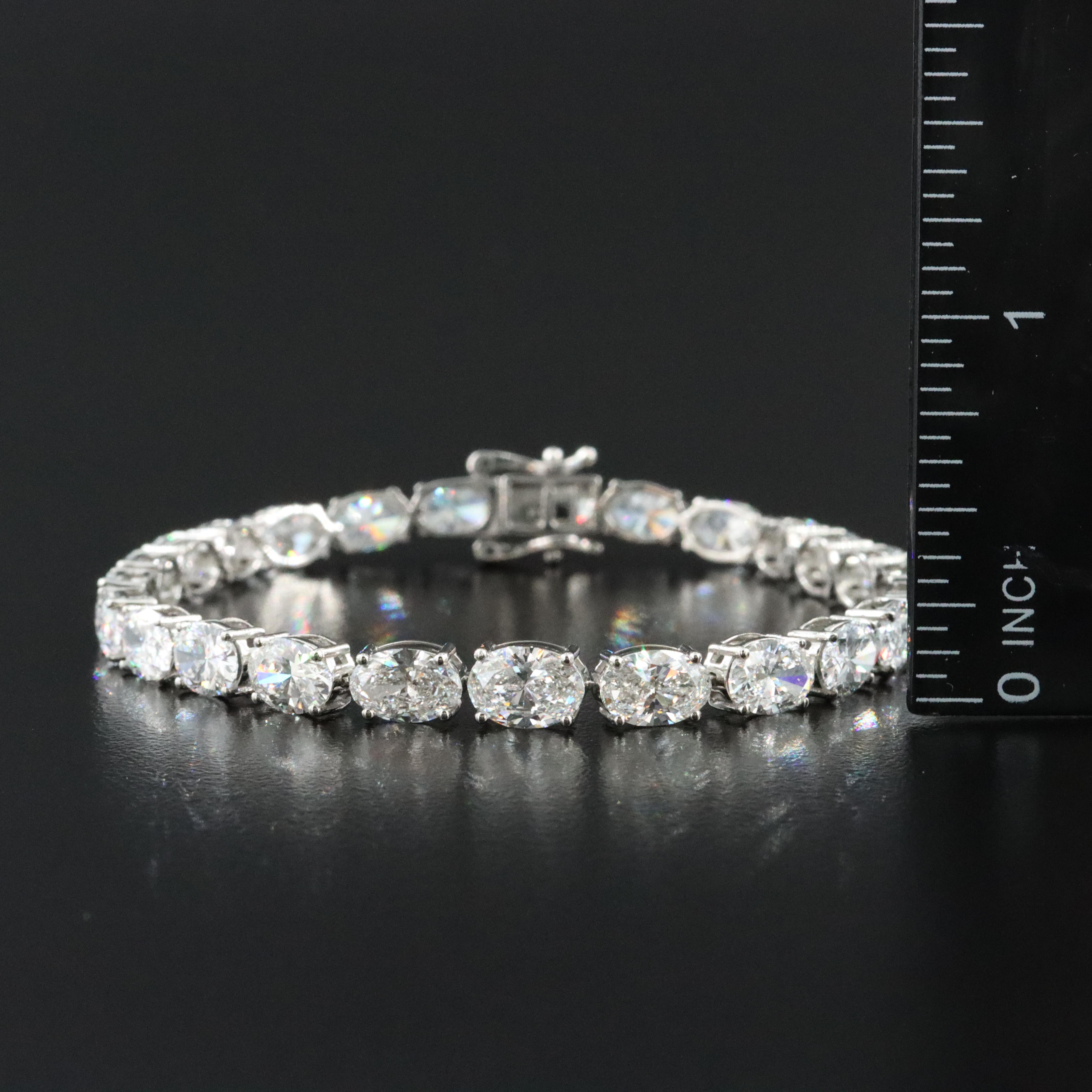 Platinum 15.13 CTW Lab Grown Diamond Graduated Bracelet
