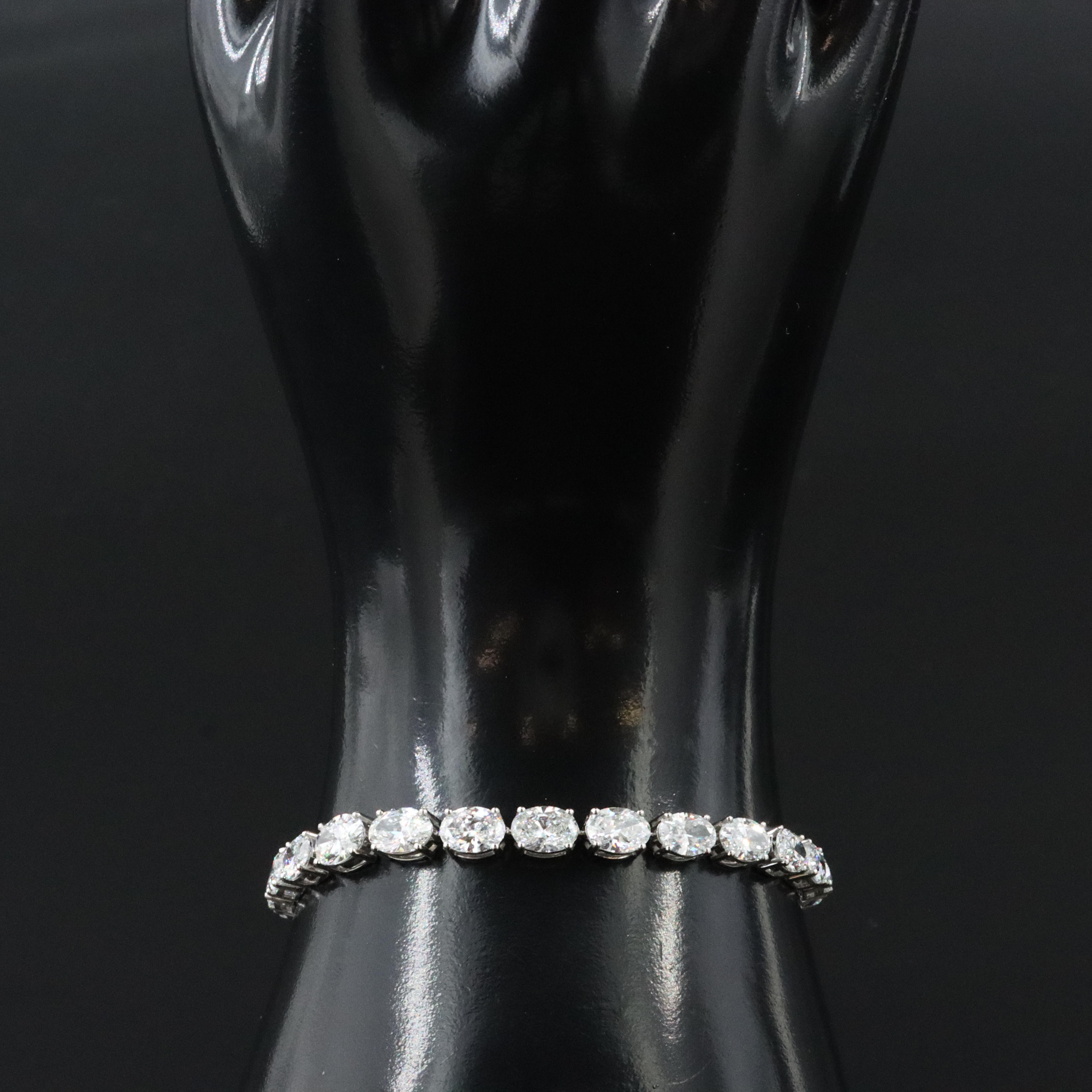 Platinum 15.13 CTW Lab Grown Diamond Graduated Bracelet