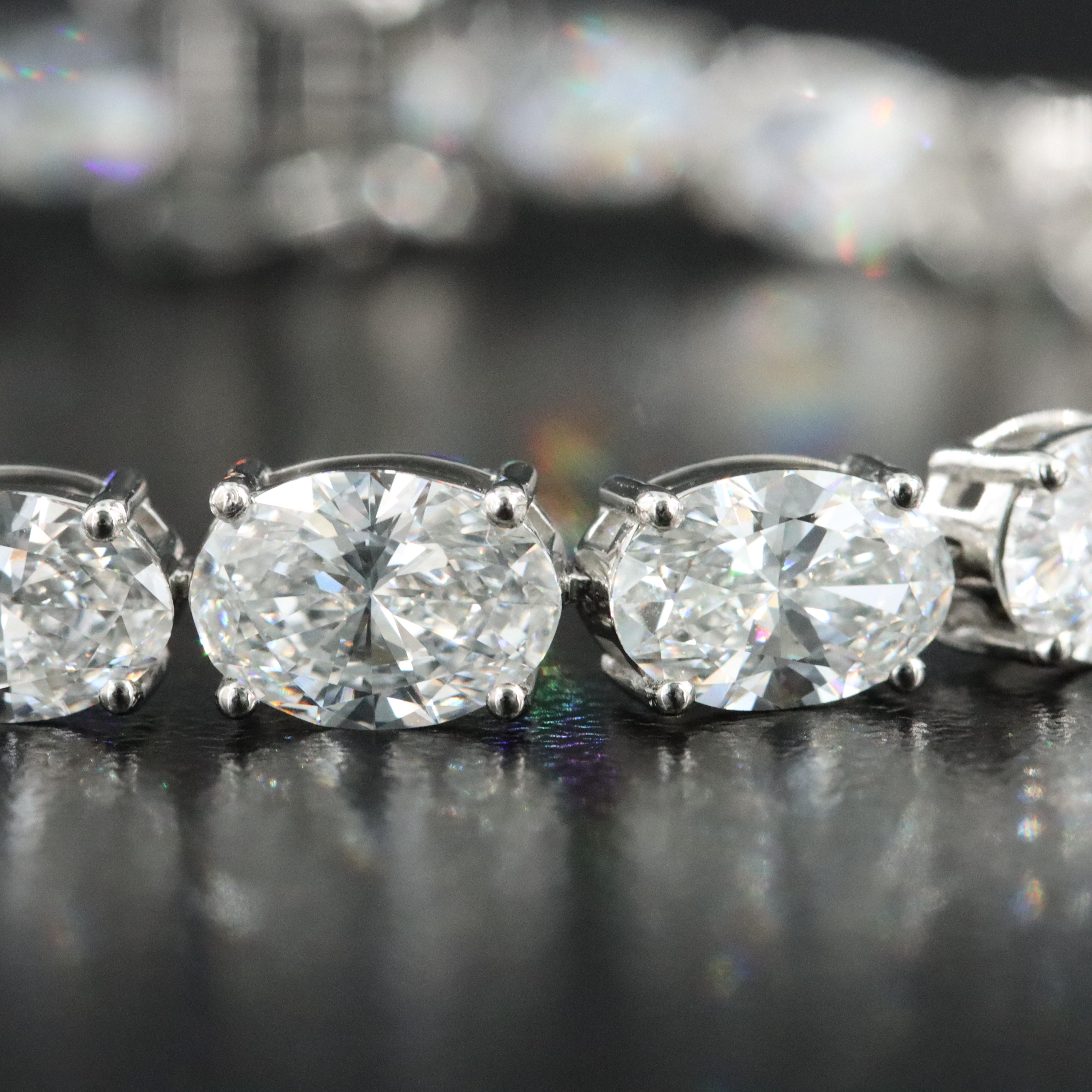 Platinum 15.13 CTW Lab Grown Diamond Graduated Bracelet