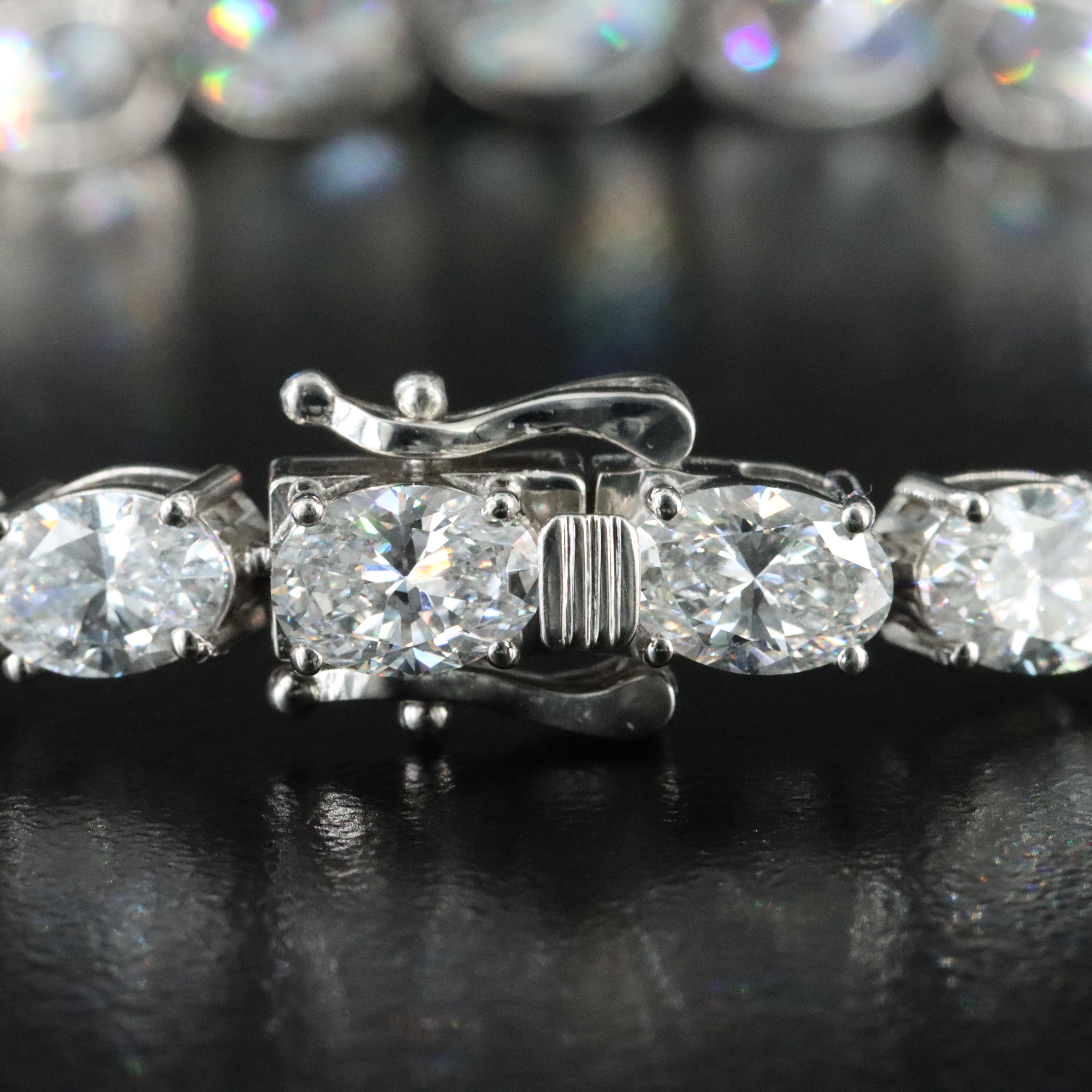 Platinum 15.13 CTW Lab Grown Diamond Graduated Bracelet