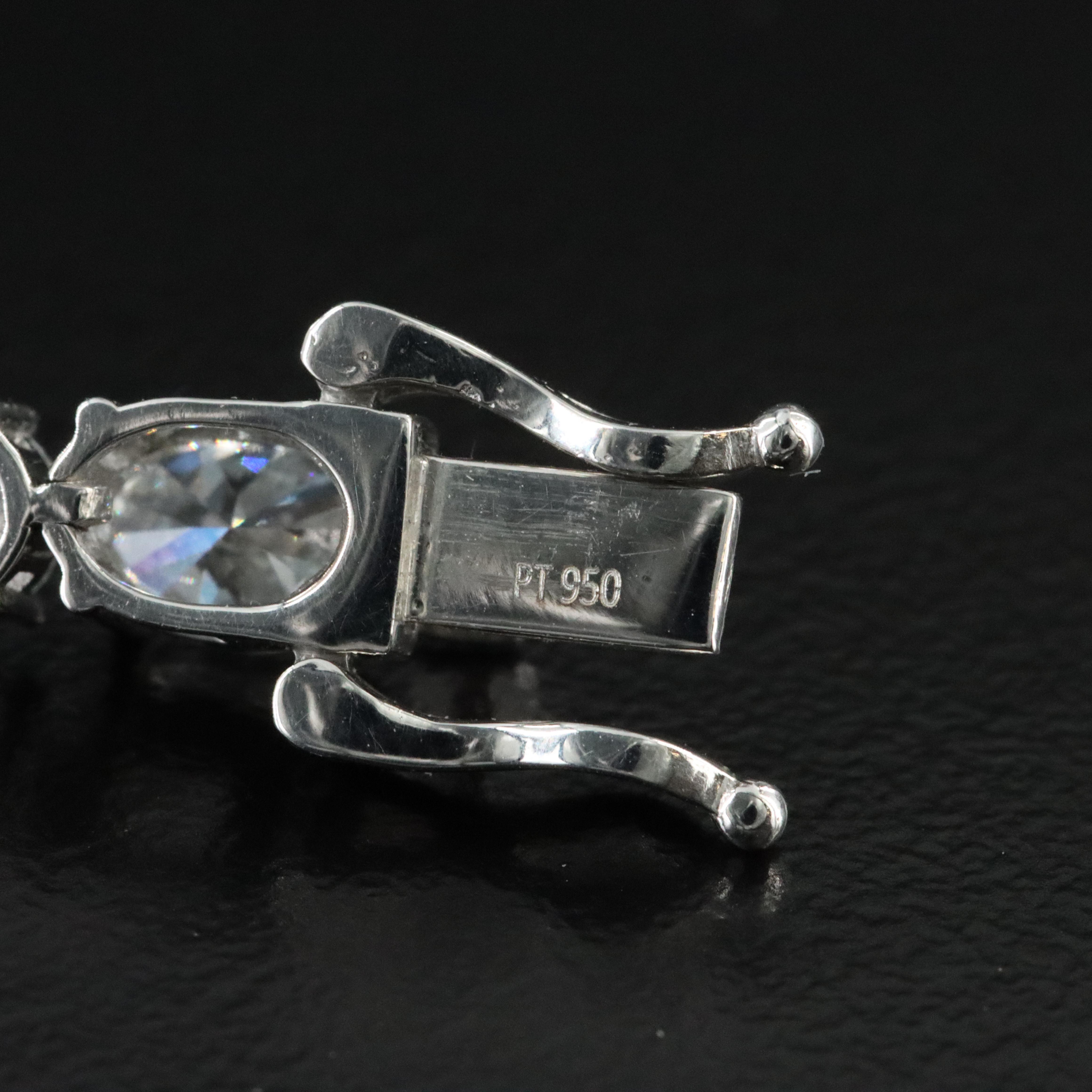 Platinum 15.13 CTW Lab Grown Diamond Graduated Bracelet