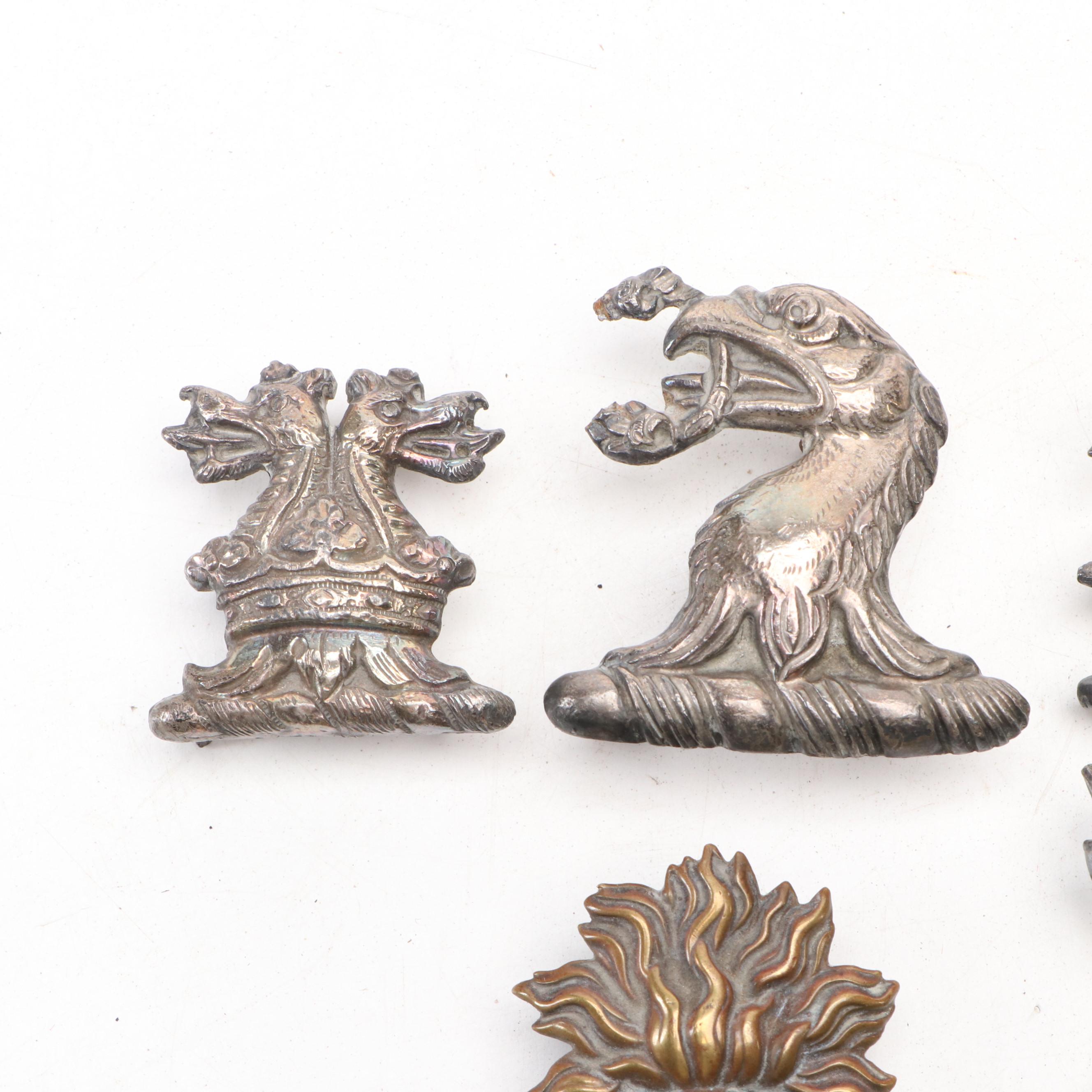 French Military Artillery Shako Insignia with Other Badges