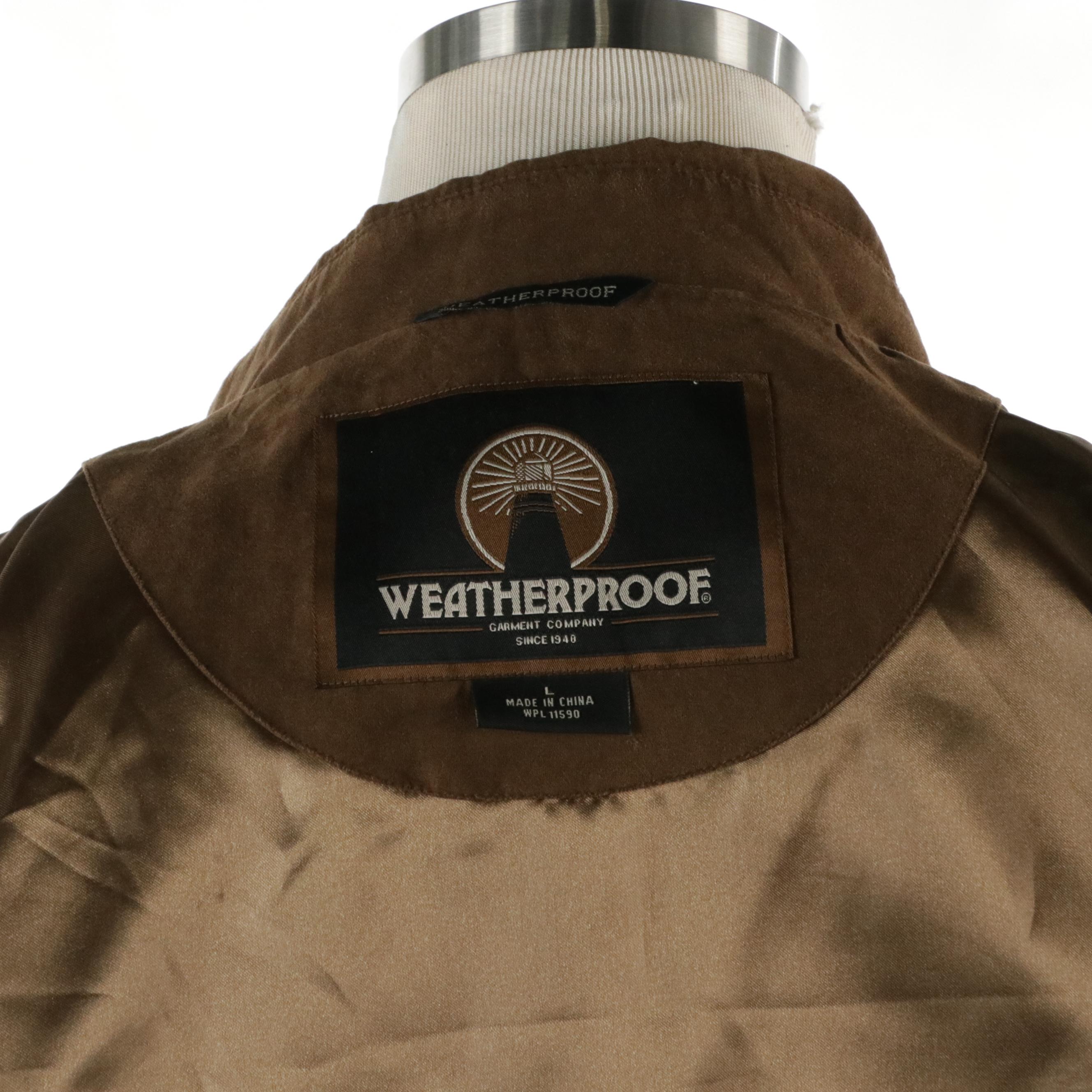 Men's Weatherproof Garment Co. Brown Microfiber Jacket and Yellow Rain Jacket