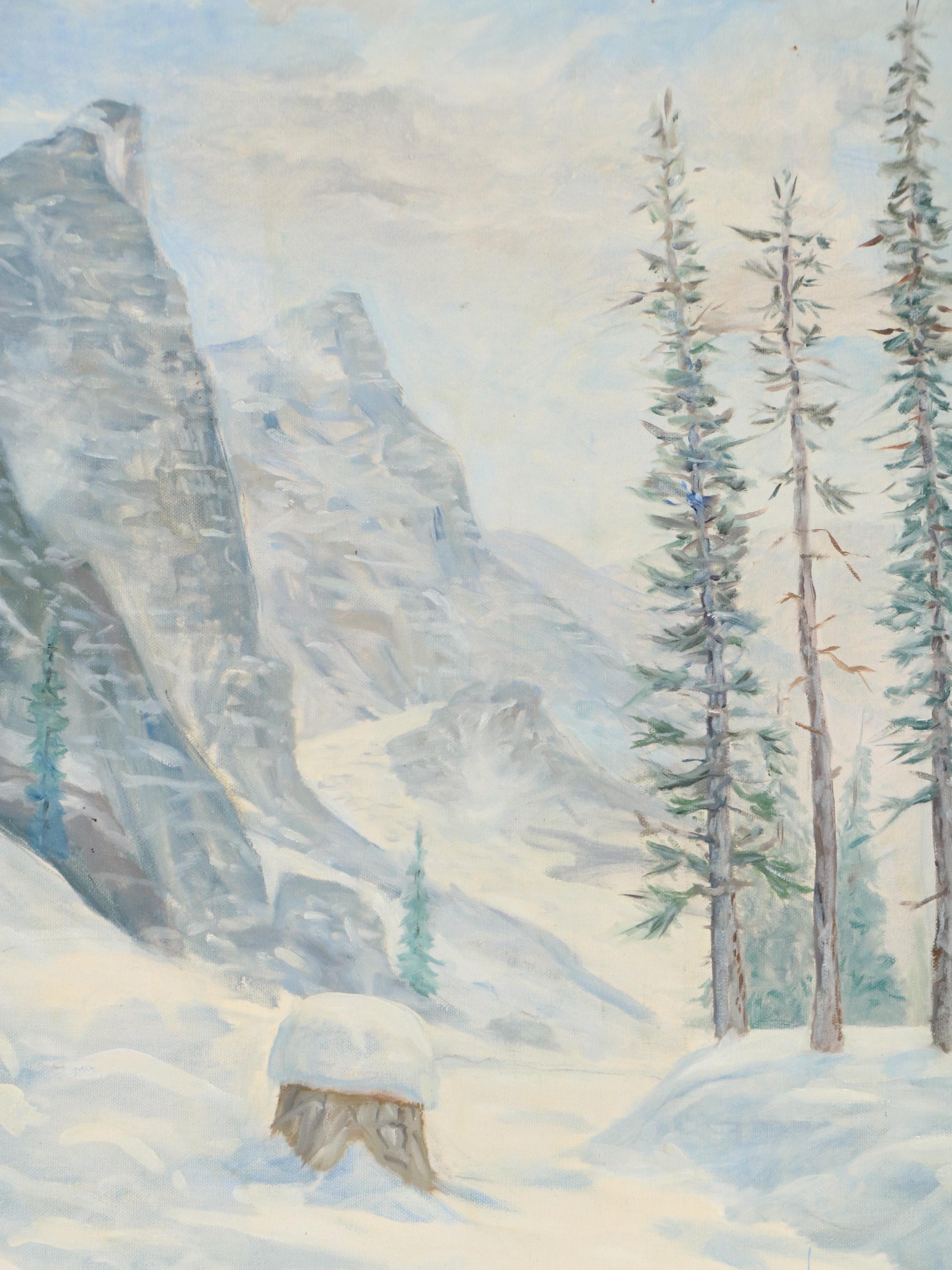 Mountainous Landscape Oil Painting, 1993