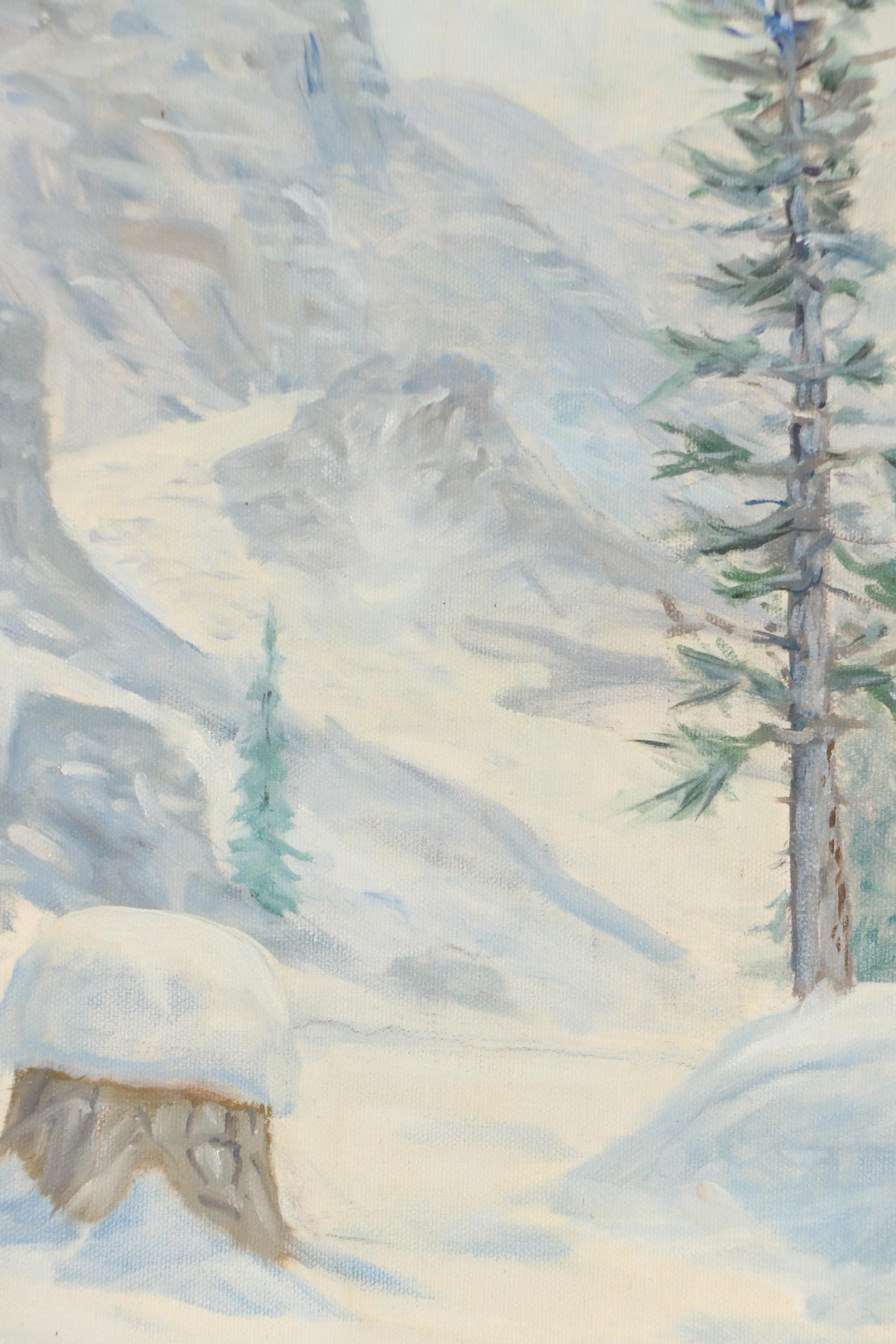 Mountainous Landscape Oil Painting, 1993