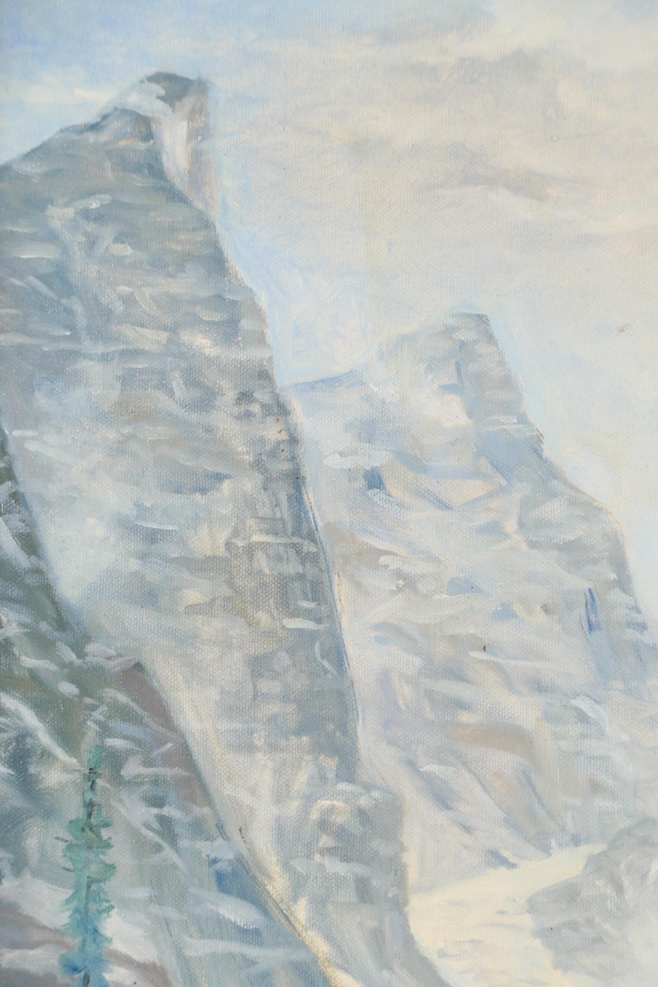 Mountainous Landscape Oil Painting, 1993