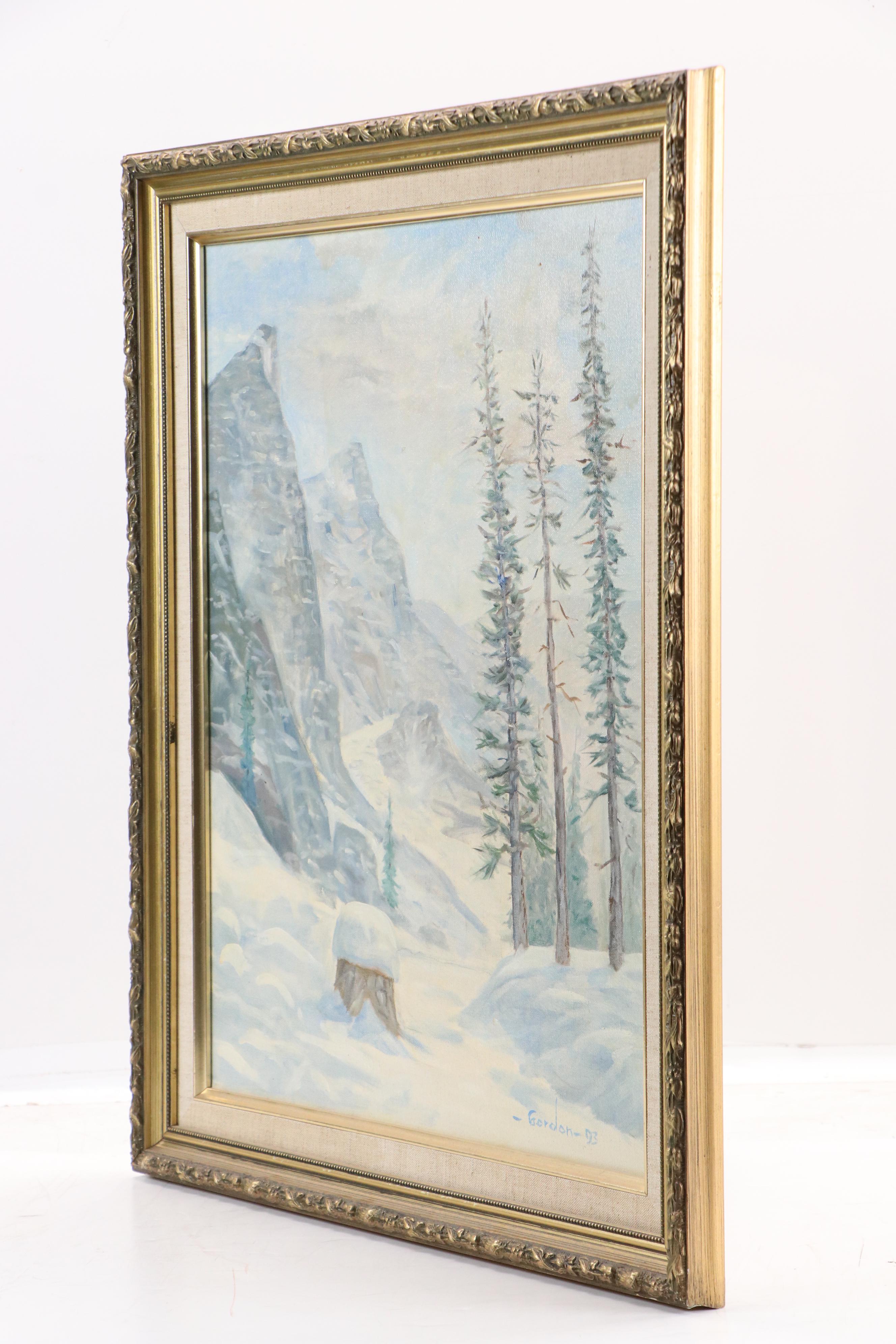Mountainous Landscape Oil Painting, 1993