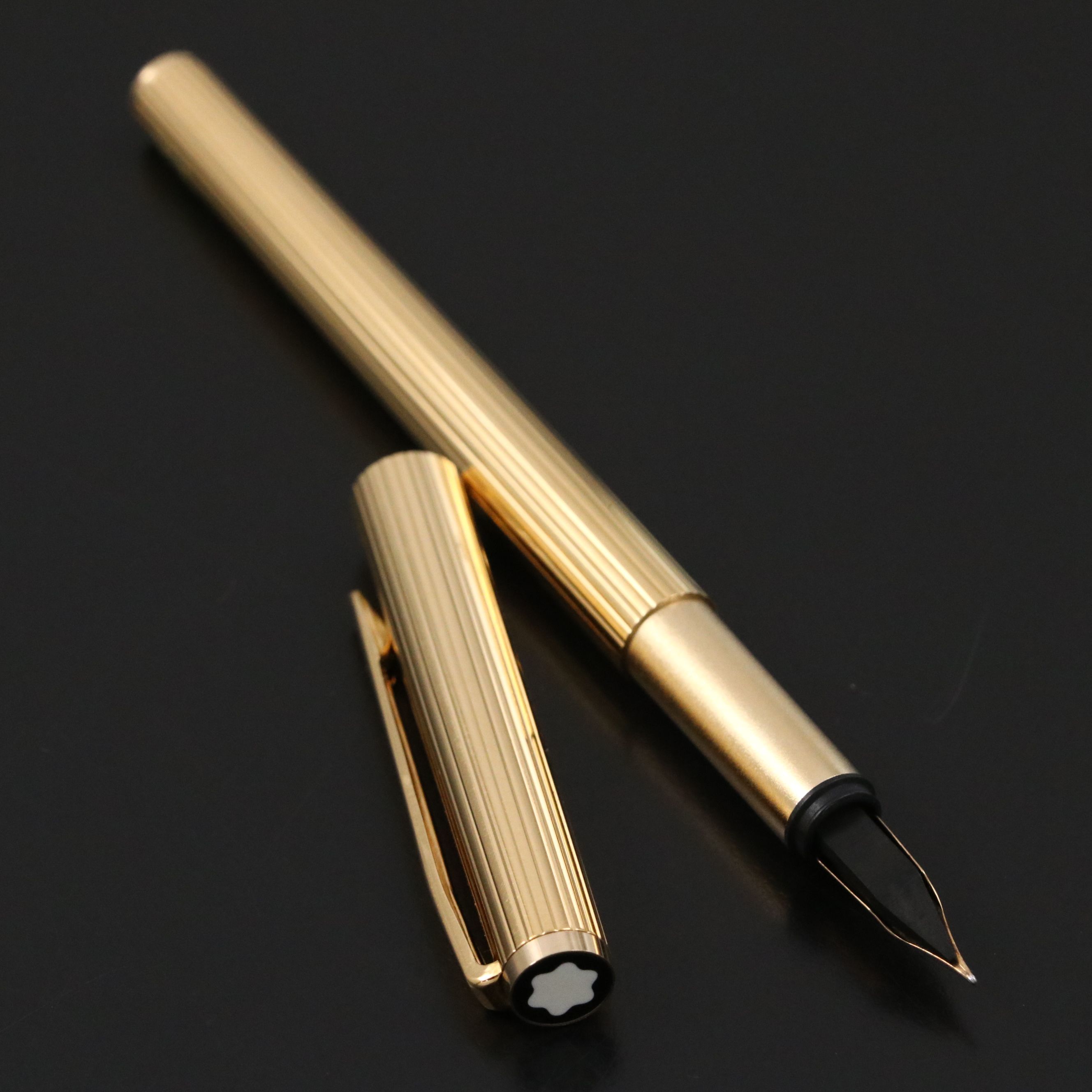 Montblanc Noblesse Gold Finish Fountain Pen with 14K Gold Fine Point Nib