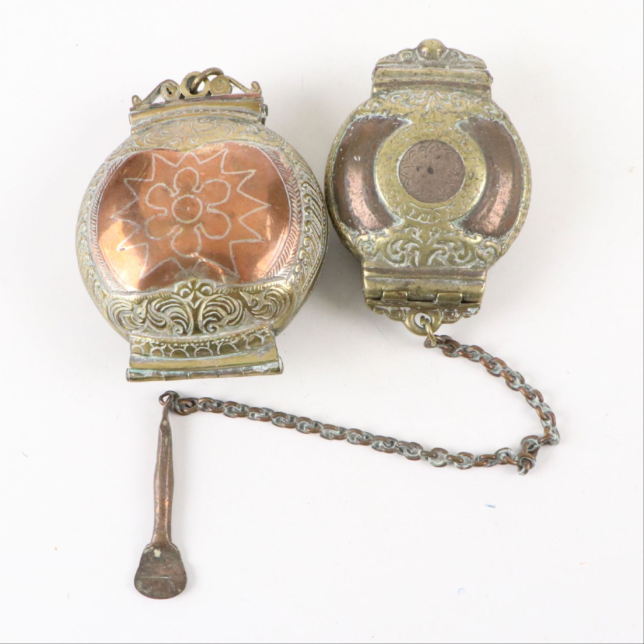 Sri Lankan Copper and Brass Killotaya Boxes, 20th Century