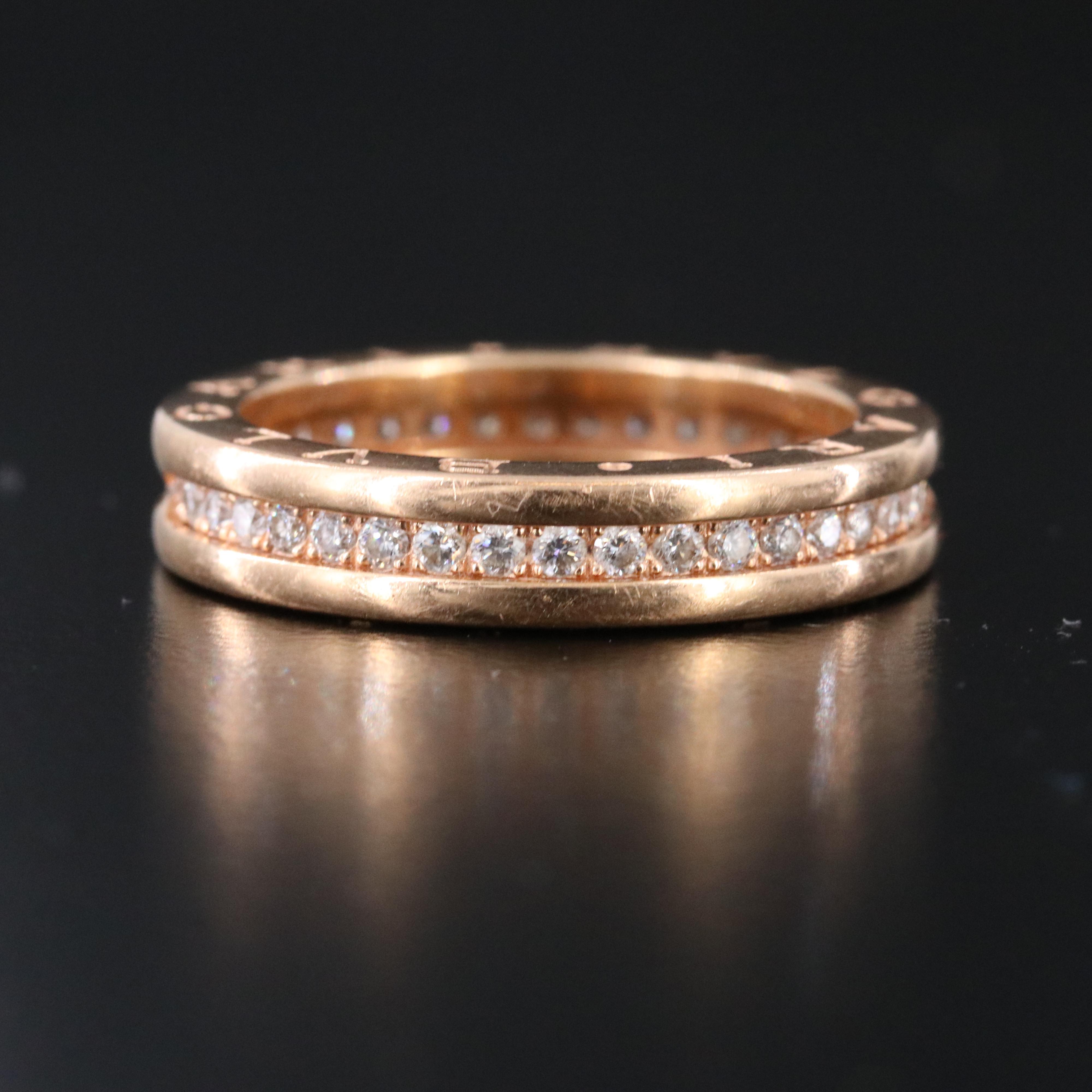 Bulgari BVLGARI B.zero1 18K Rose Gold 0.67 CTW Diamond Eternity Ring
