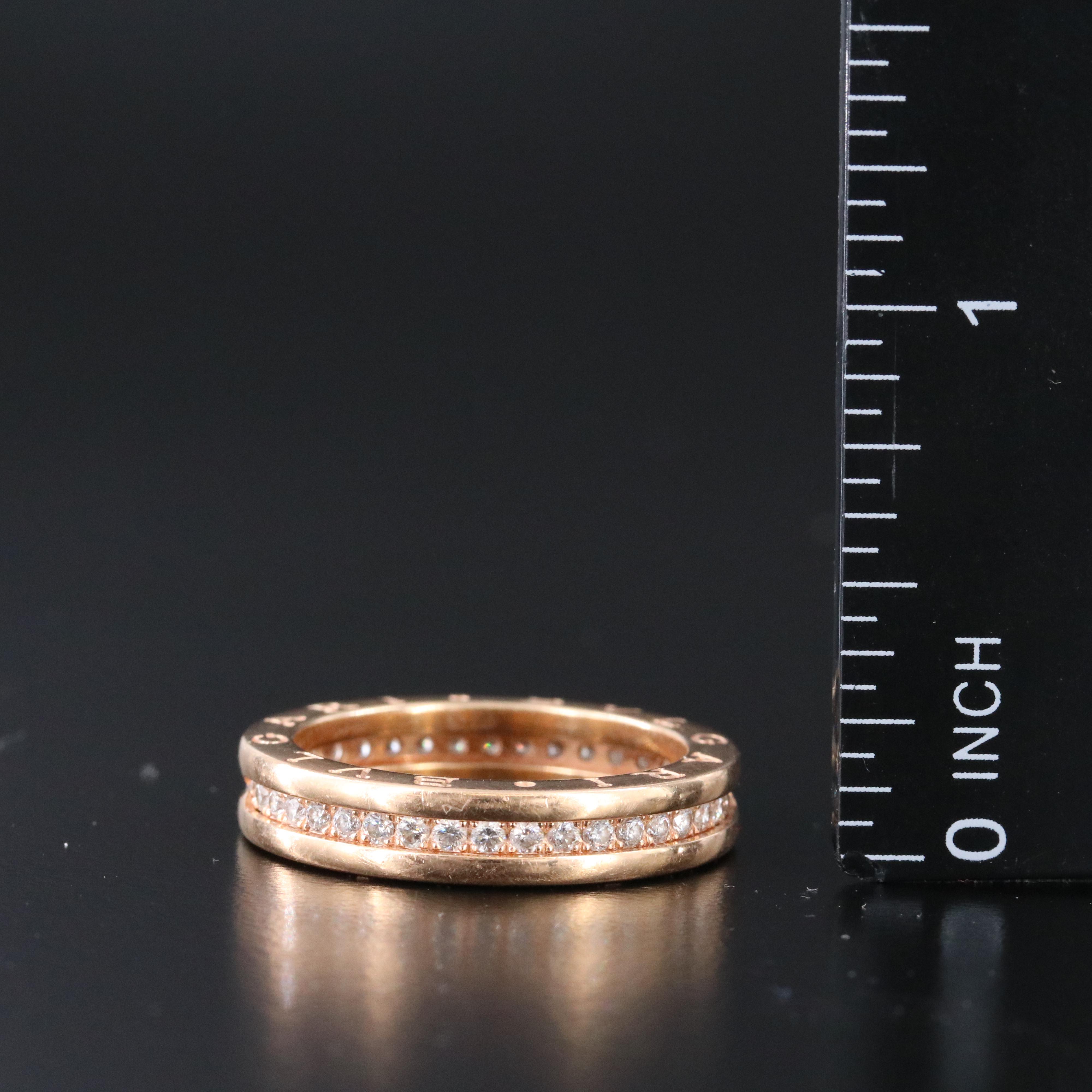Bulgari BVLGARI B.zero1 18K Rose Gold 0.67 CTW Diamond Eternity Ring
