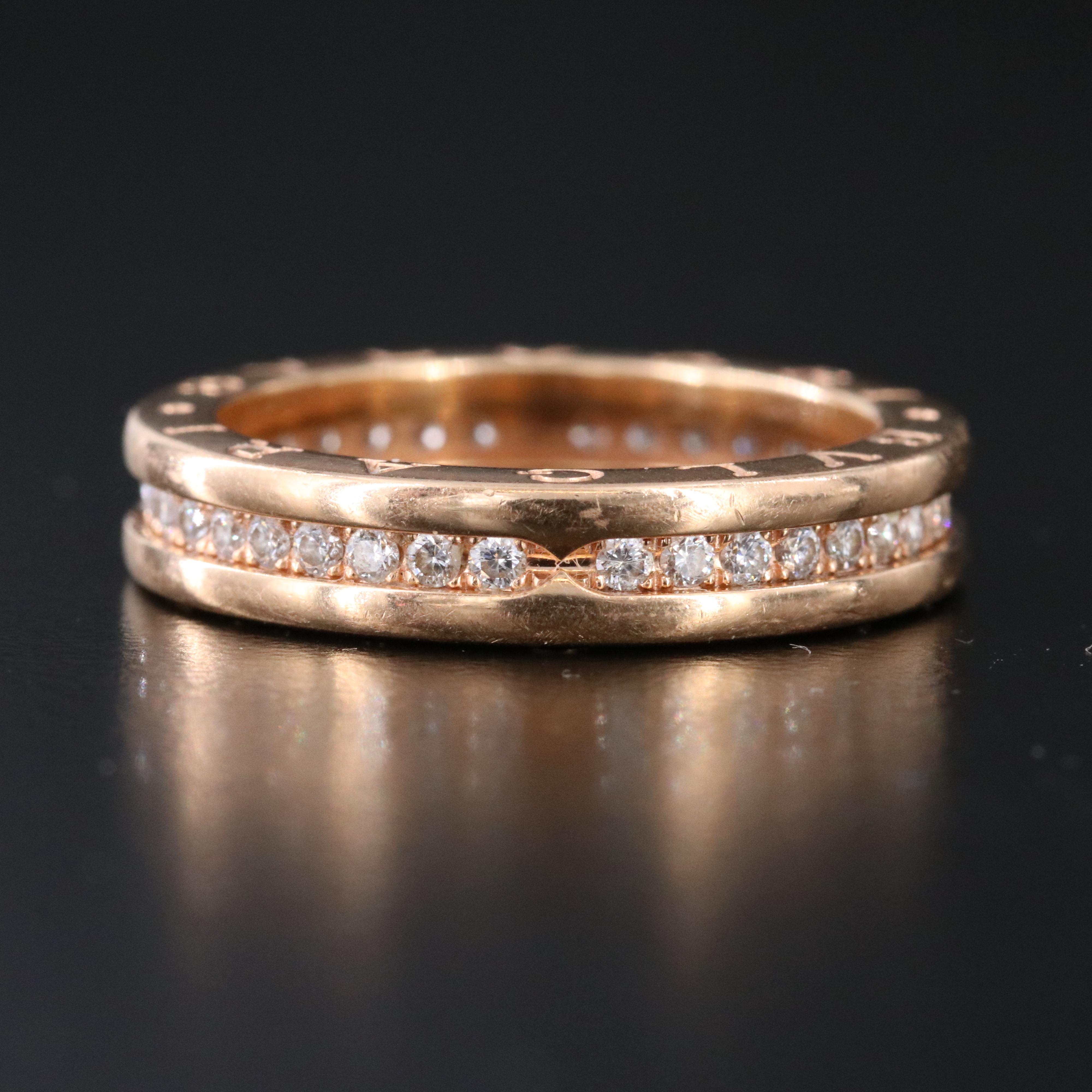 Bulgari BVLGARI B.zero1 18K Rose Gold 0.67 CTW Diamond Eternity Ring