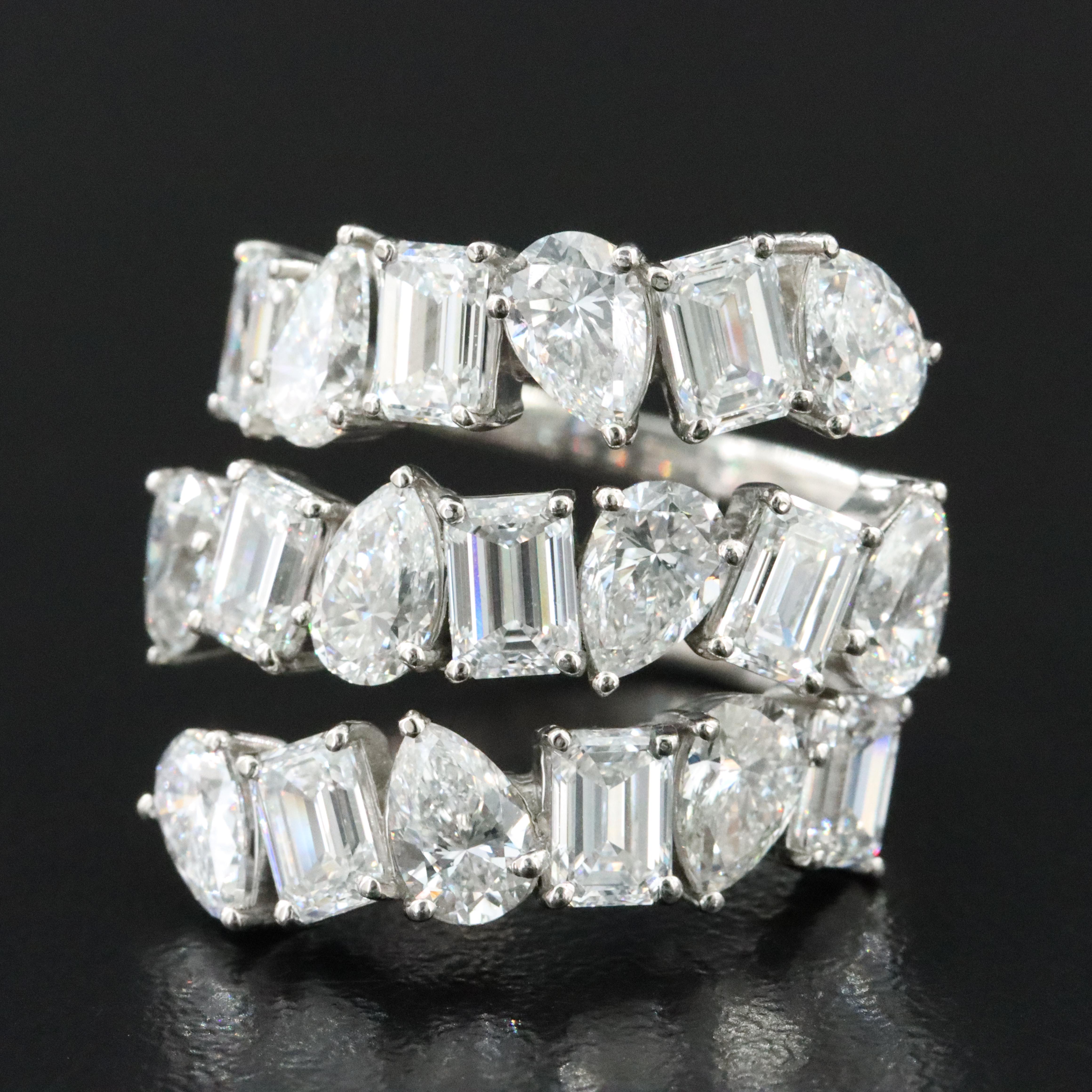 Platinum 6.09 CTW Lab Grown Diamond Wrap Ring