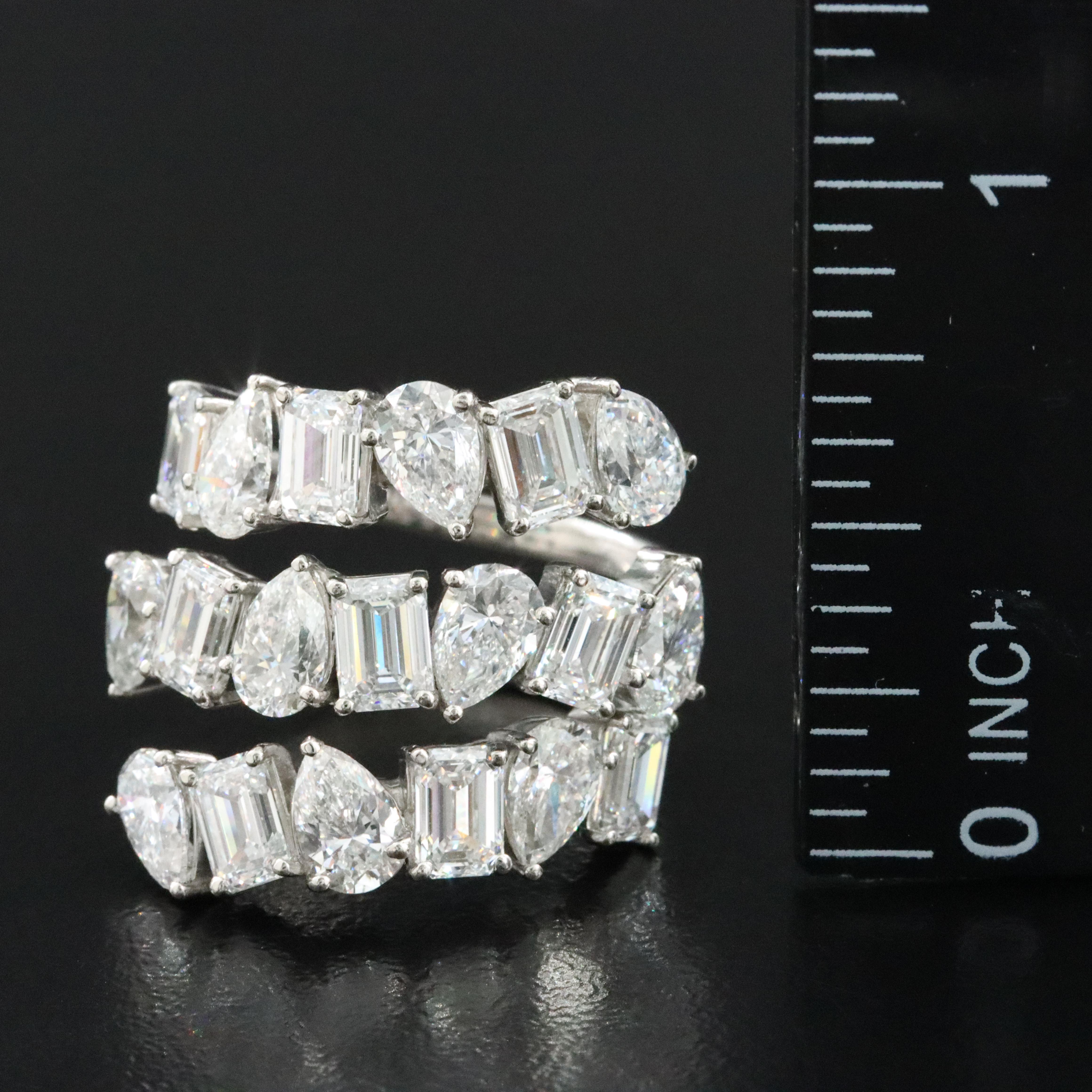 Platinum 6.09 CTW Lab Grown Diamond Wrap Ring