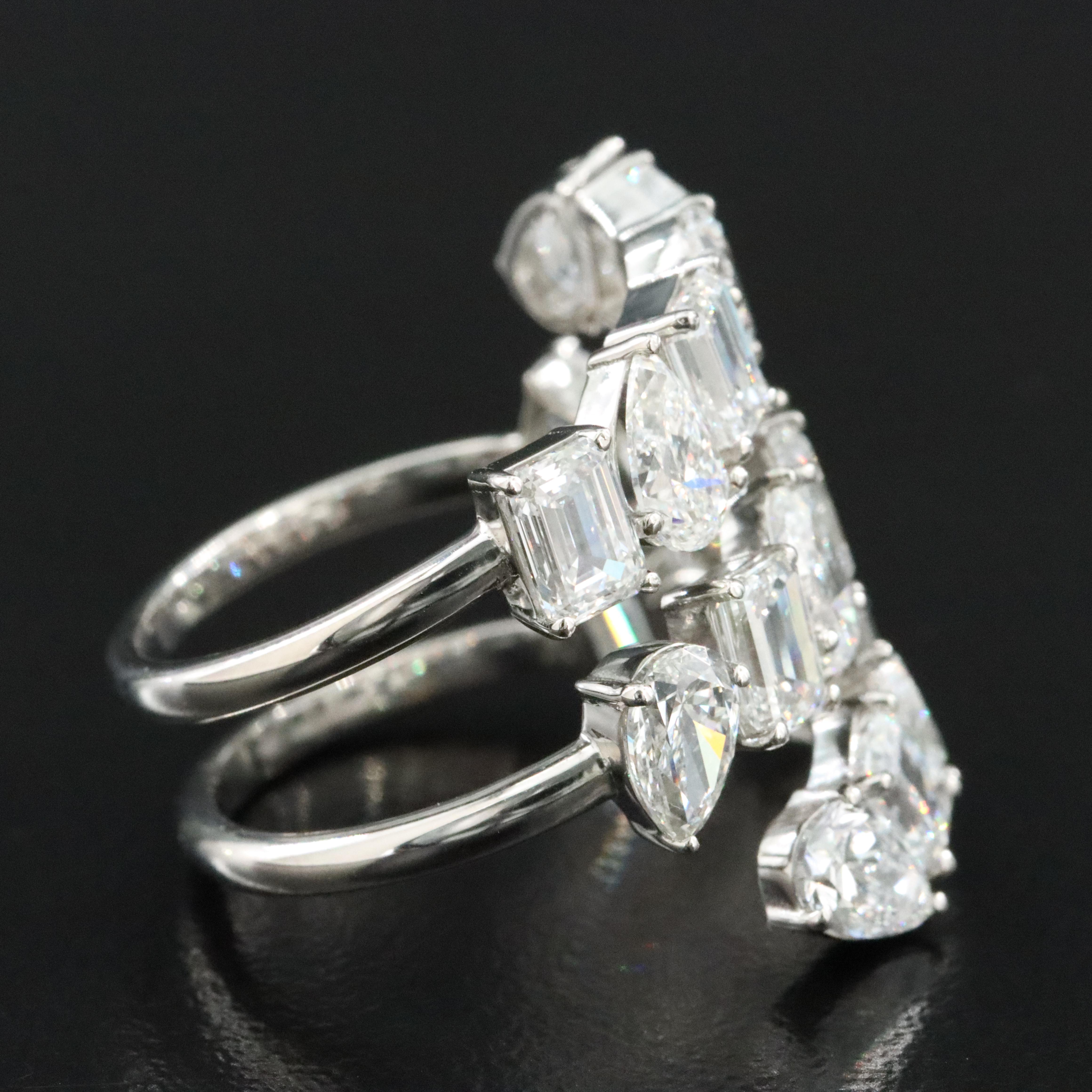 Platinum 6.09 CTW Lab Grown Diamond Wrap Ring