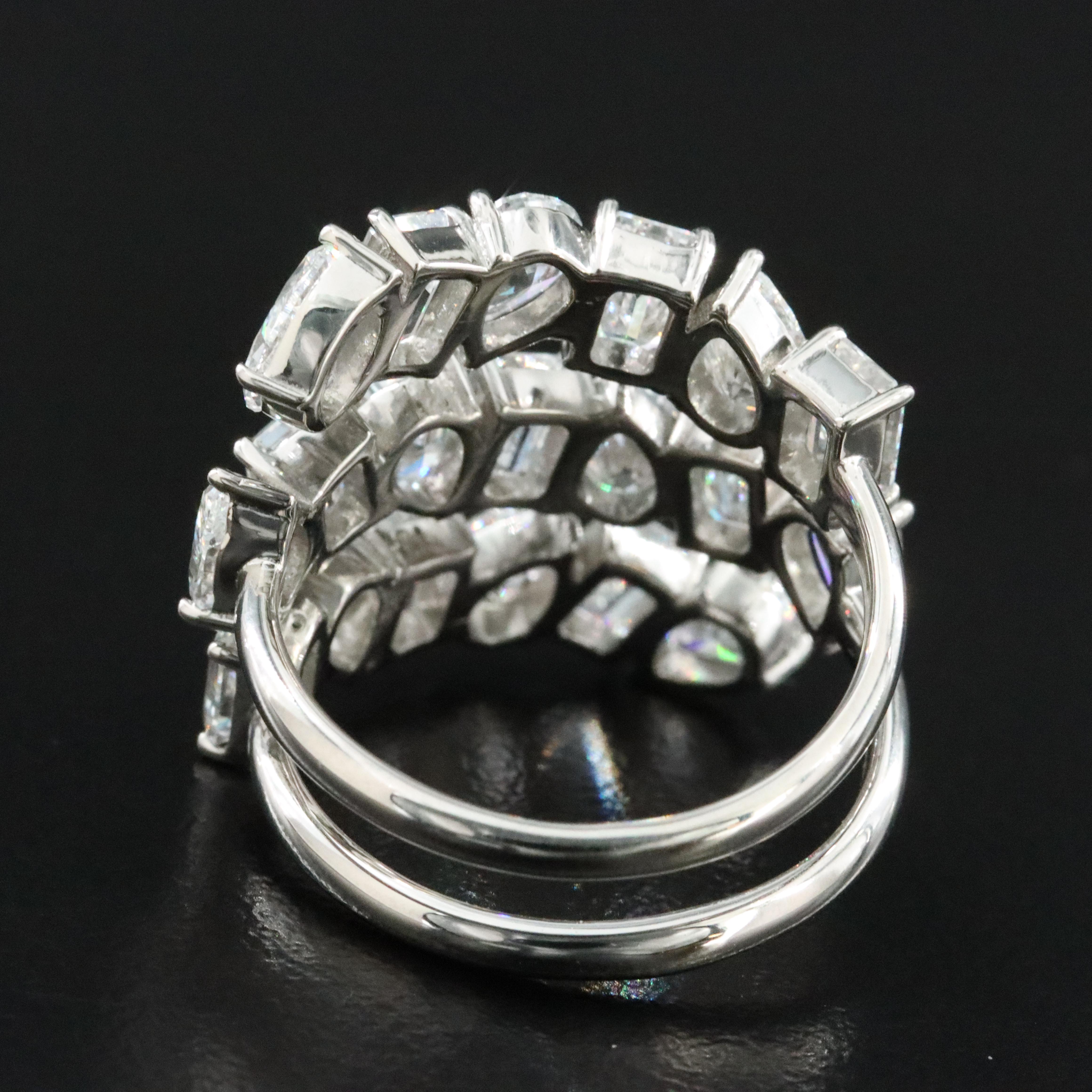 Platinum 6.09 CTW Lab Grown Diamond Wrap Ring