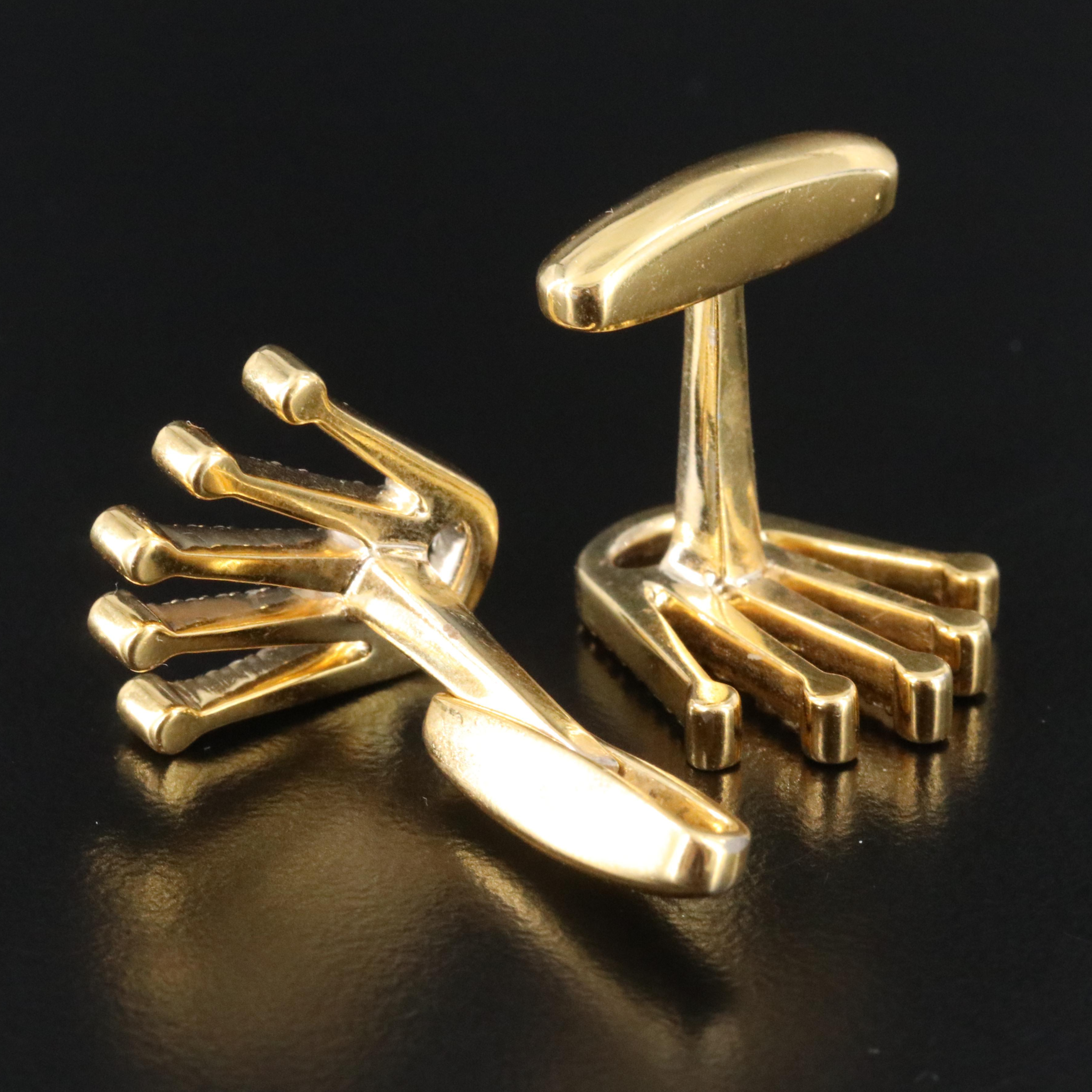 10K 1.20 CTW Diamond Crown Cufflinks