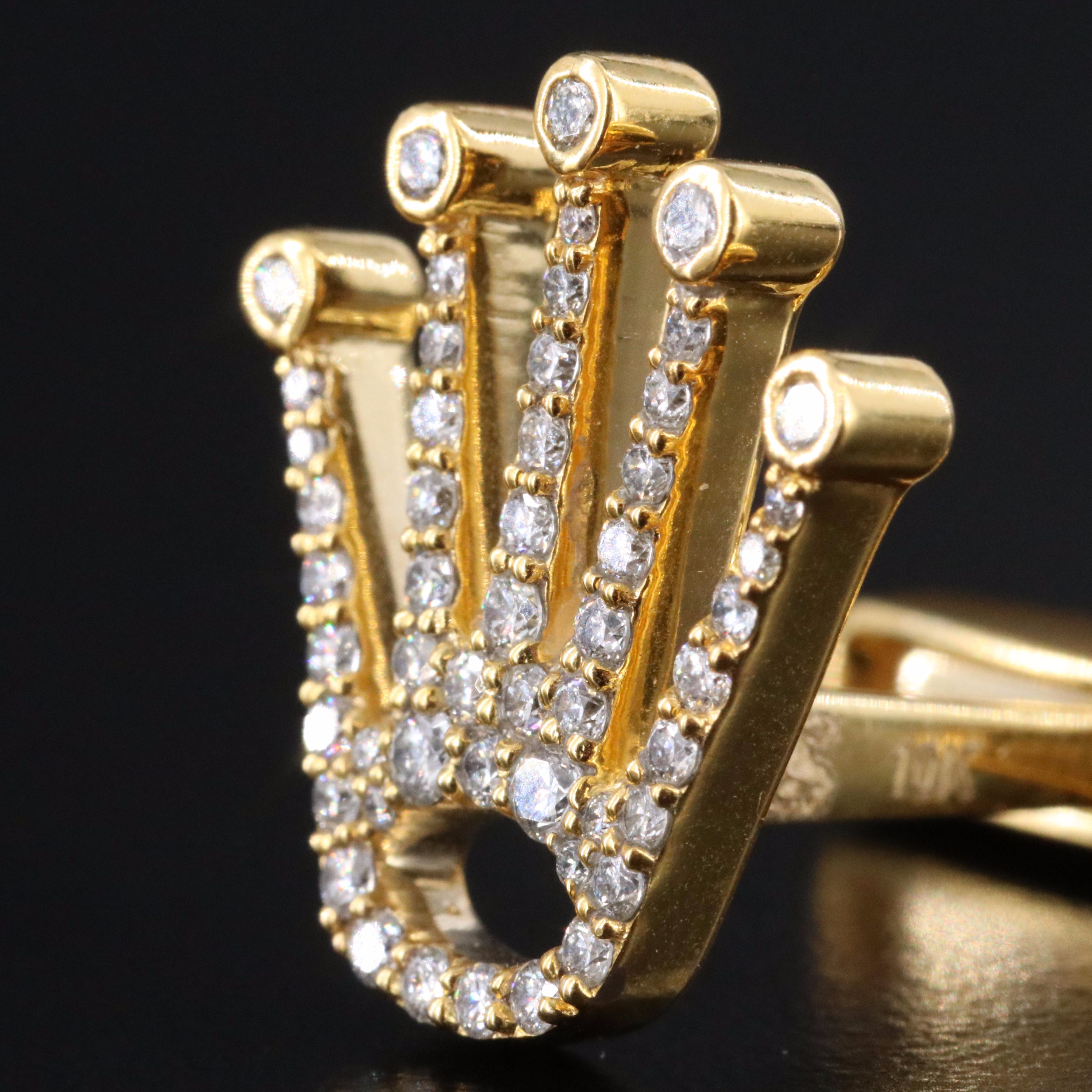 10K 1.20 CTW Diamond Crown Cufflinks