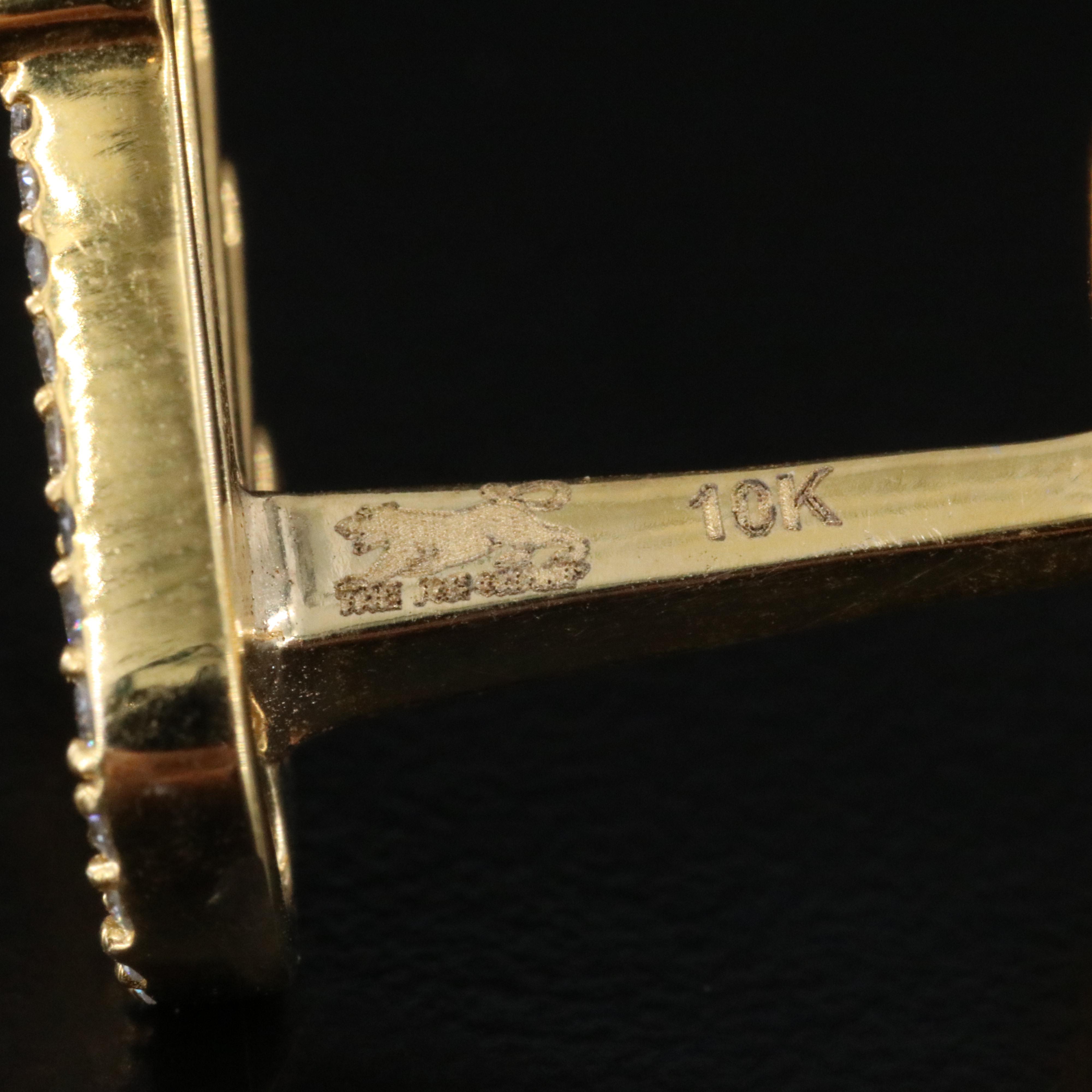 10K 1.20 CTW Diamond Crown Cufflinks