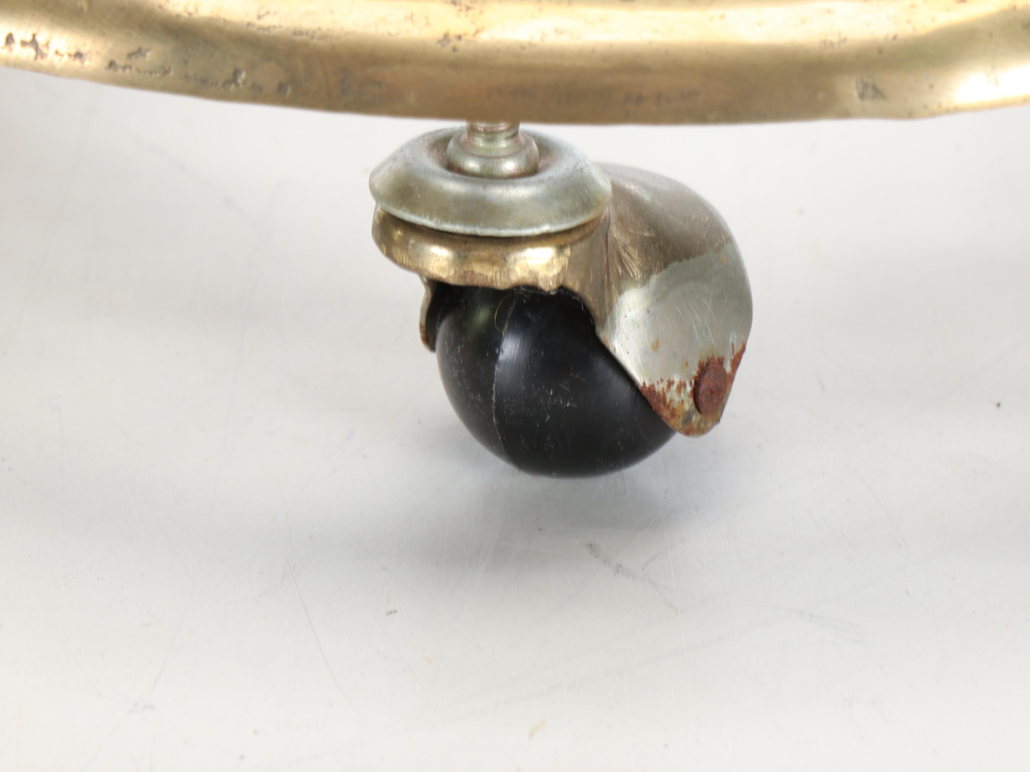 Solid Brass Handled Planter with Wheeled Base