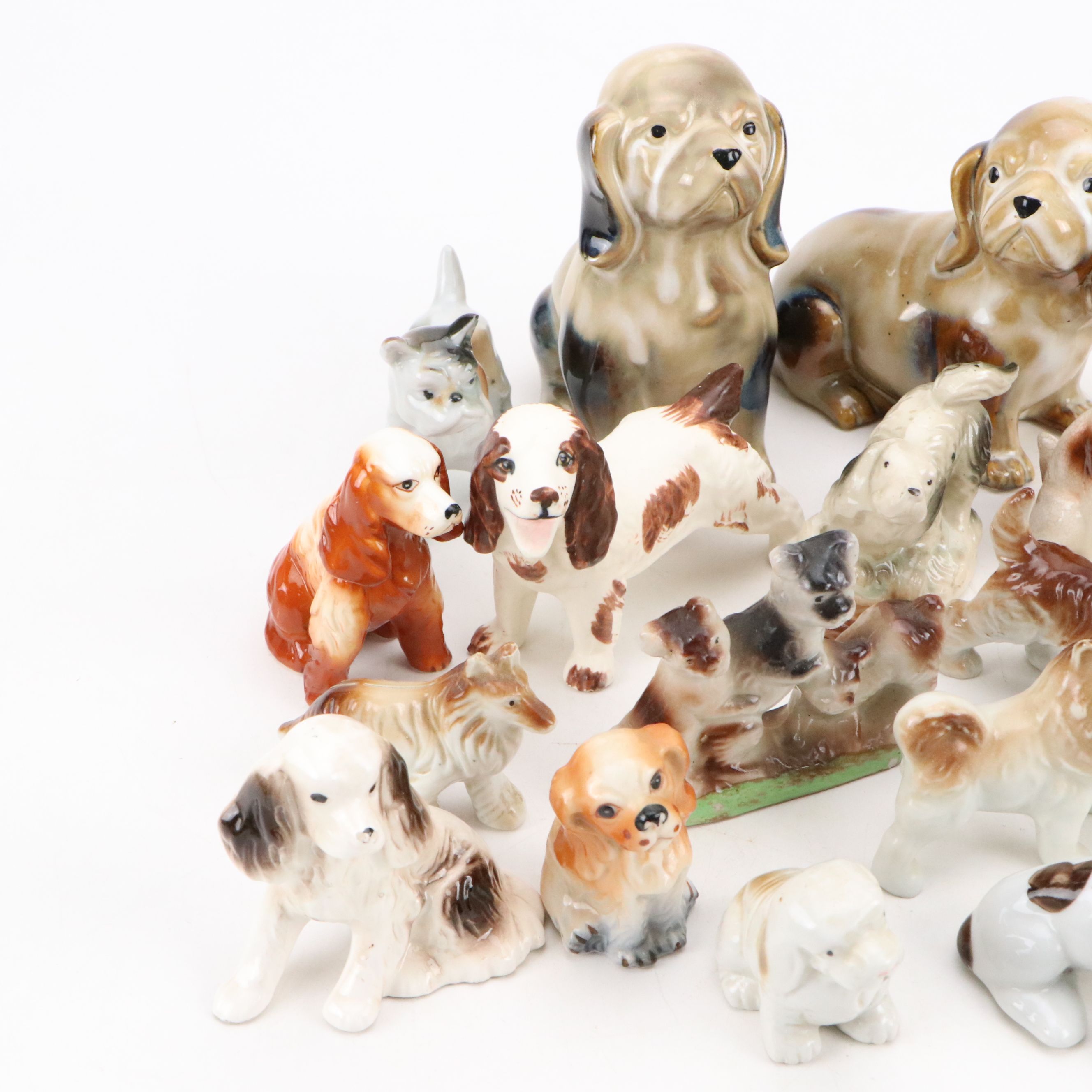 Lefton with Other Porcelain Dogs, Mid to Late 20th Century