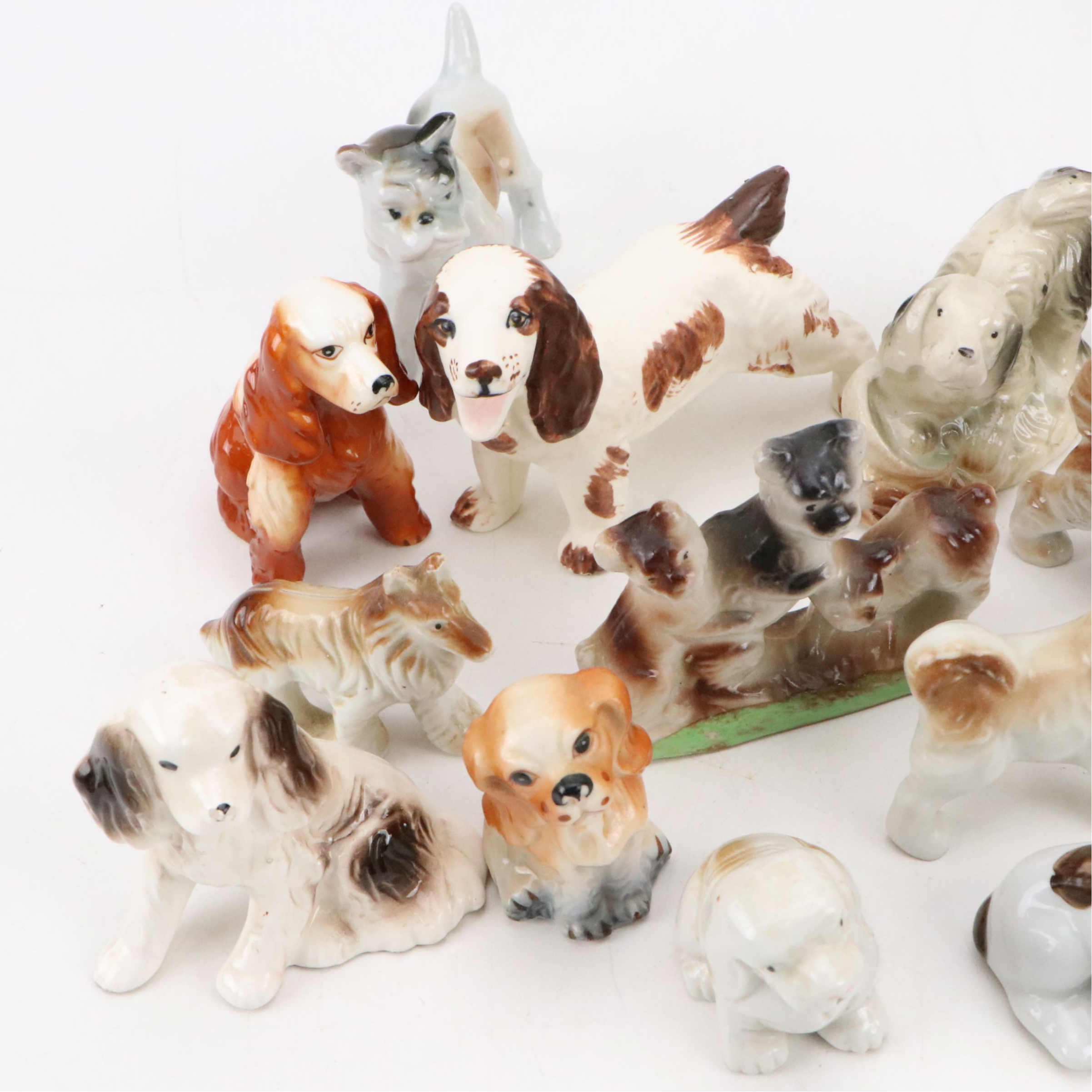 Lefton with Other Porcelain Dogs, Mid to Late 20th Century
