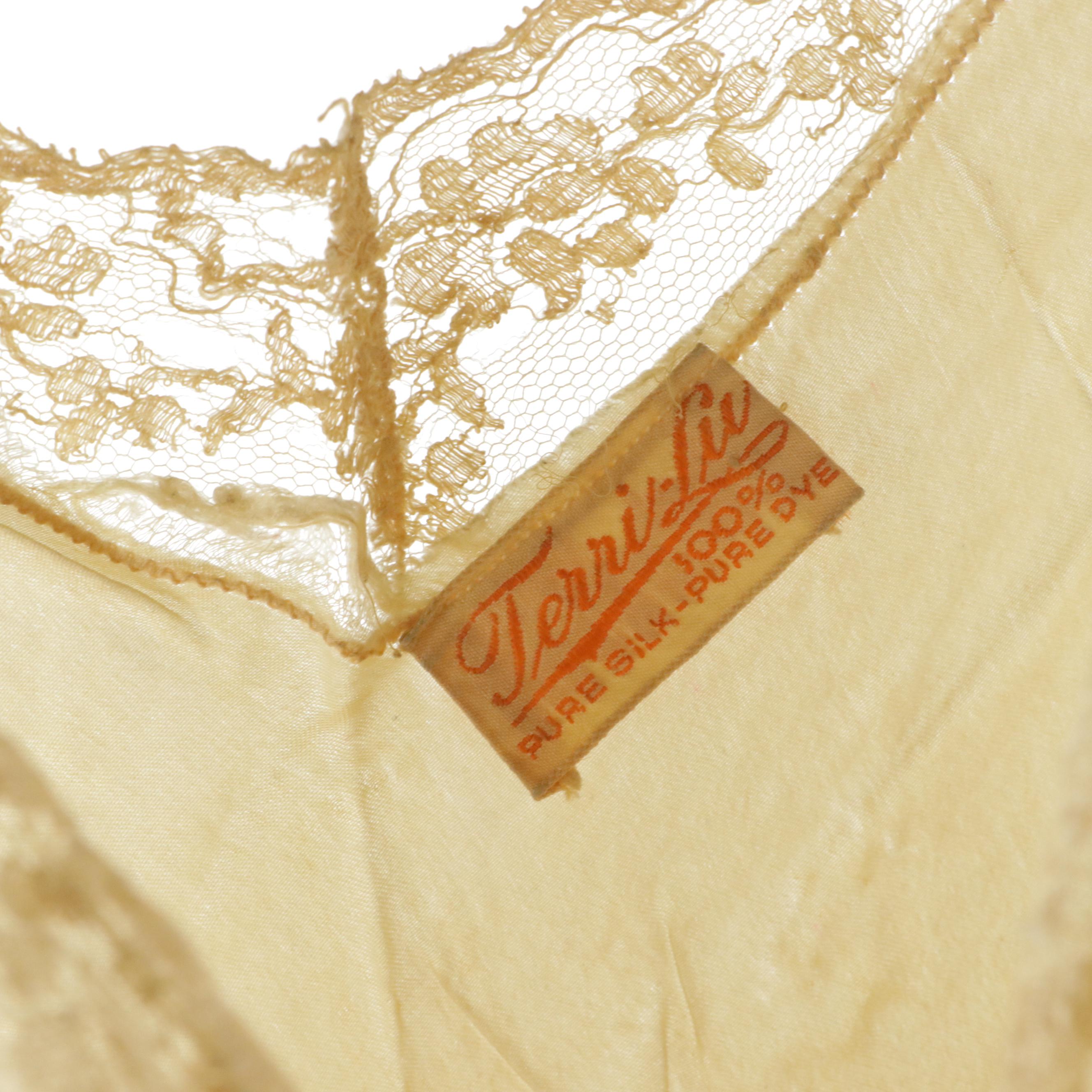 Sheer Lace Dress Set with Silk/Satin Lace Trim Slip Dresses, circa 1930