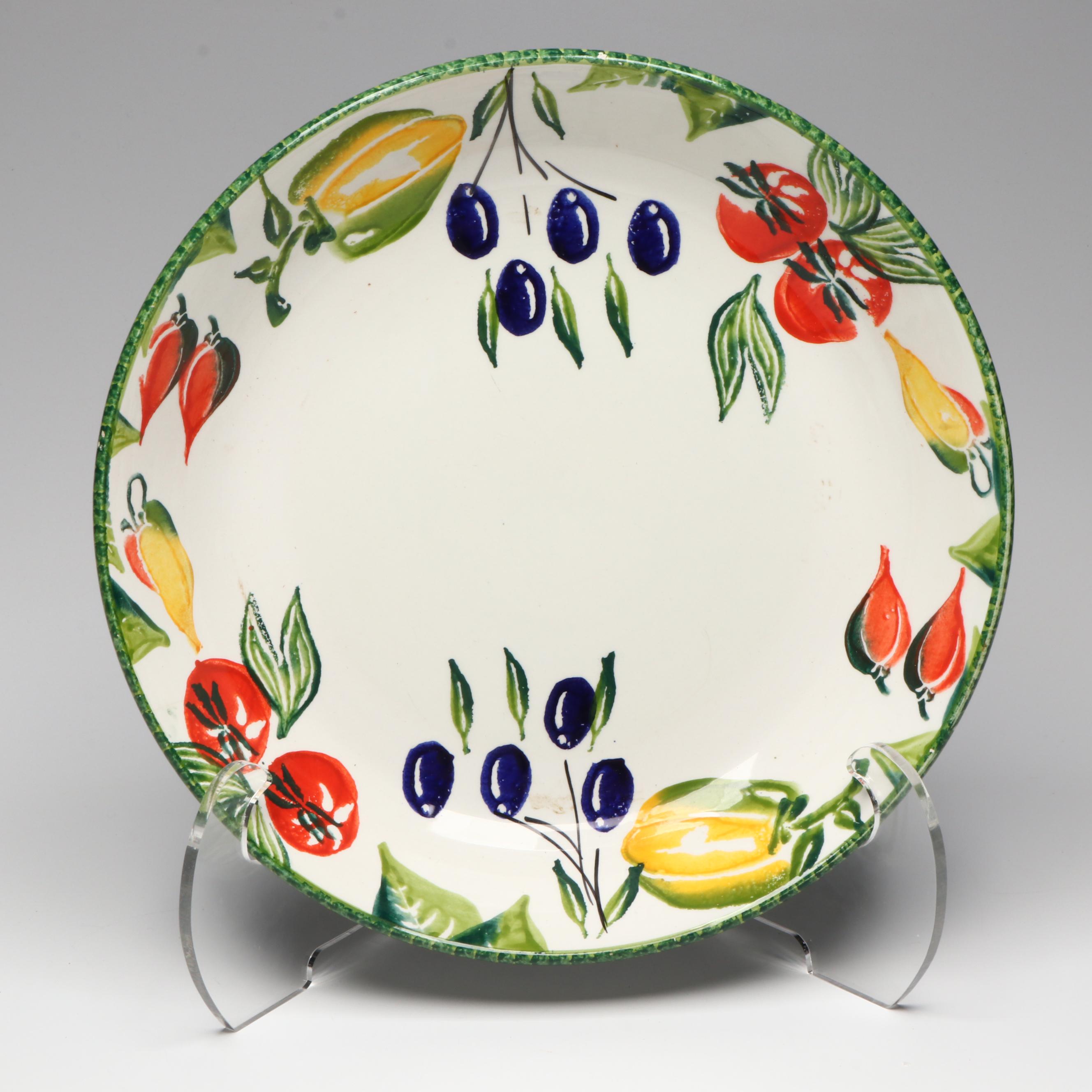 ARM Ceramica Italian Hand-Painted Pasta Serving and Individual Bowls