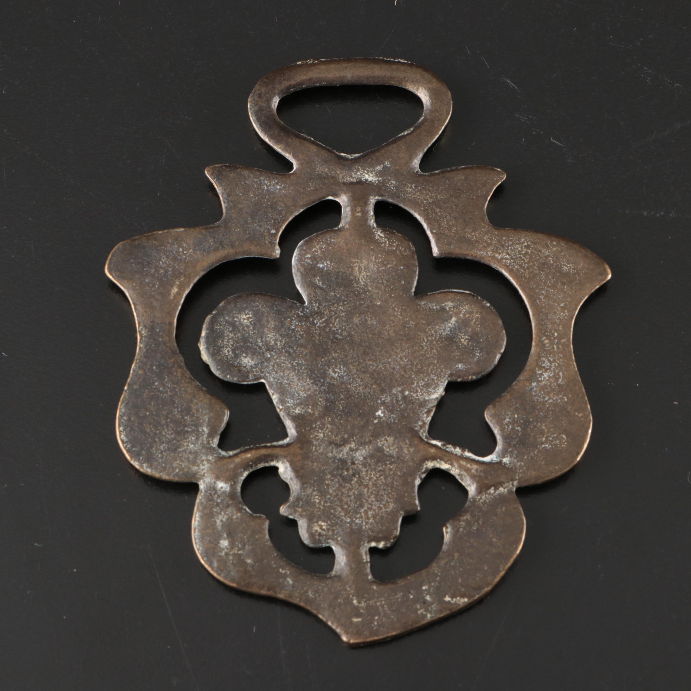 English Style Thistle and Ostrich Plume Harness Brasses