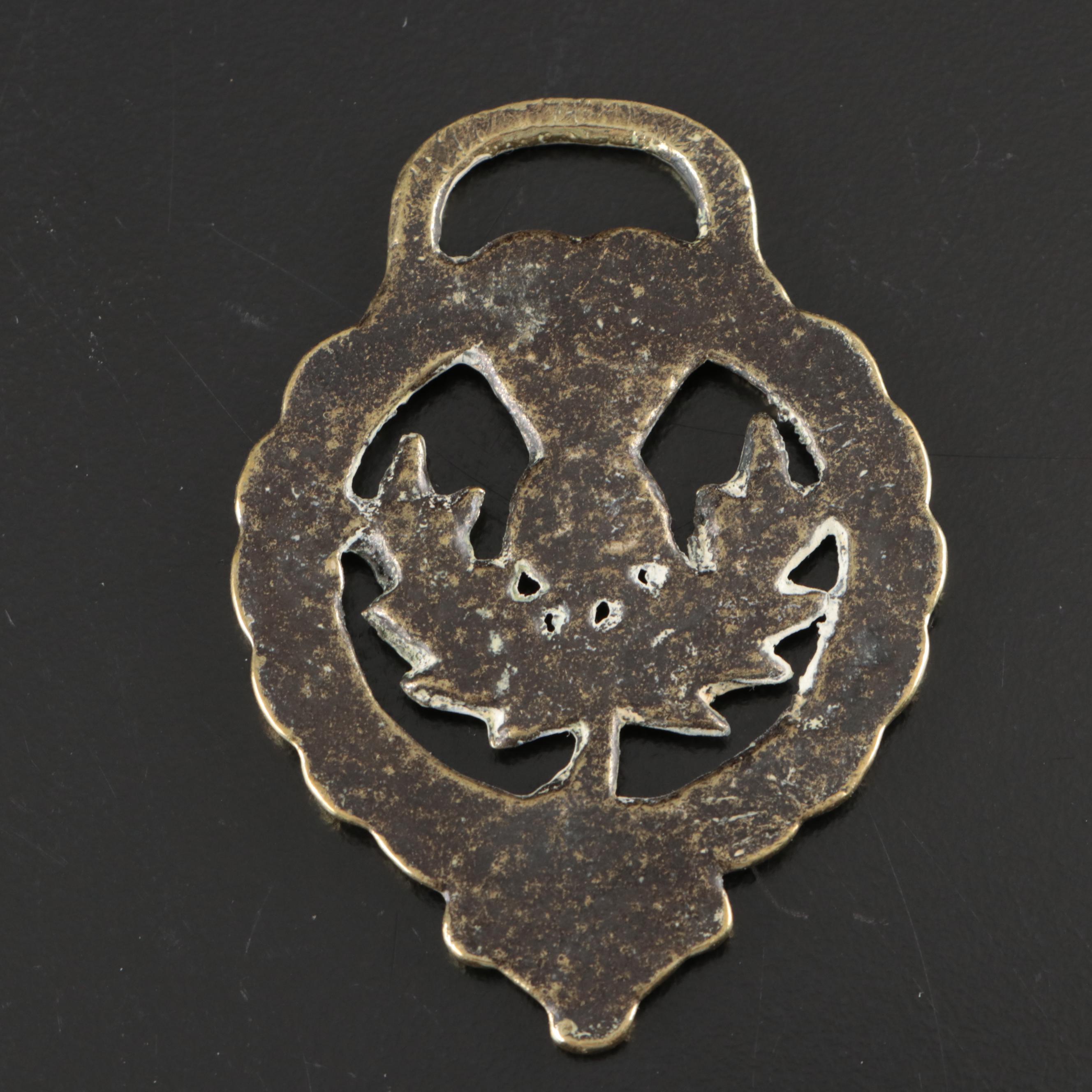 English Style Thistle and Ostrich Plume Harness Brasses