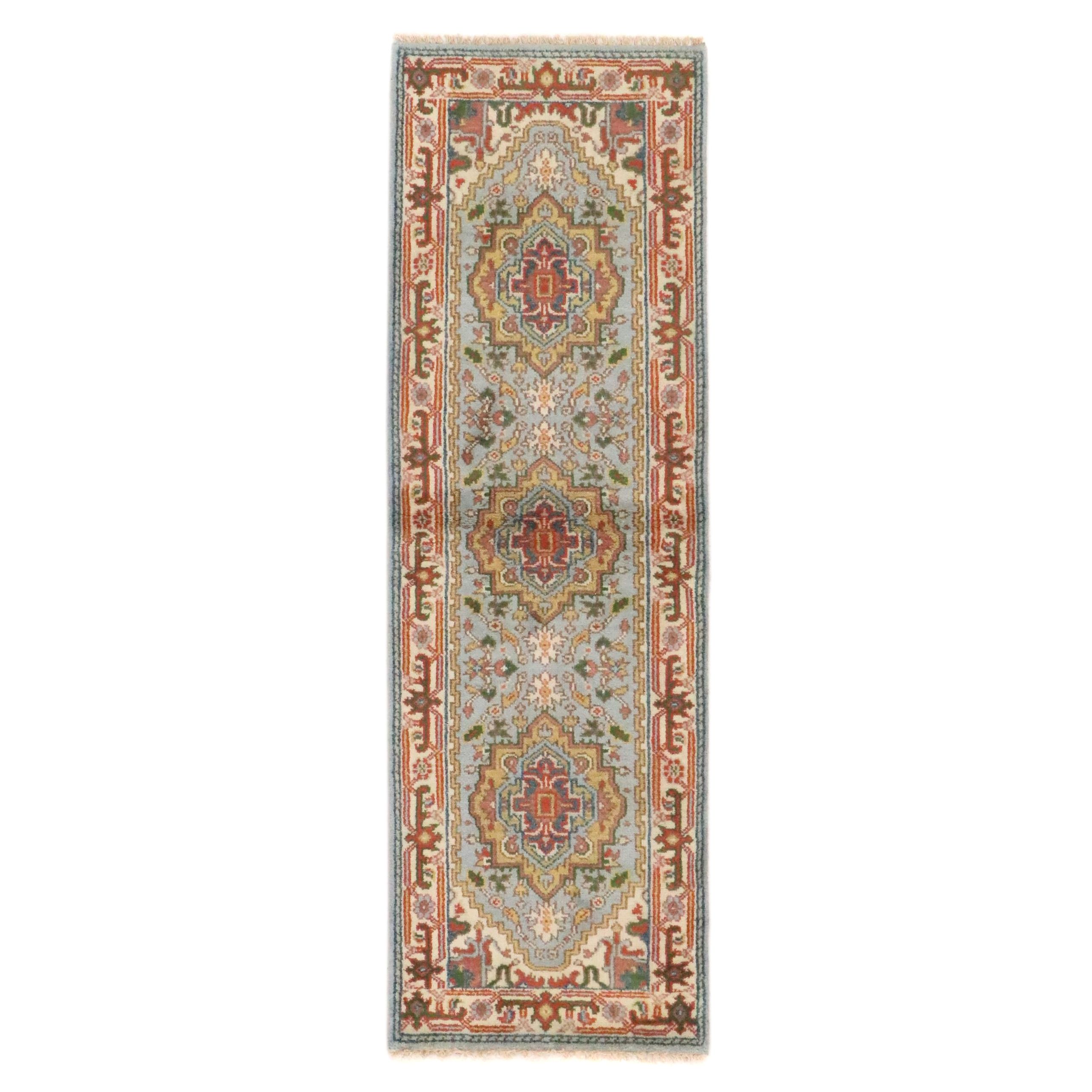 2'7 x 8'1 Hand-Knotted Afghan Kazak Style Carpet Runner