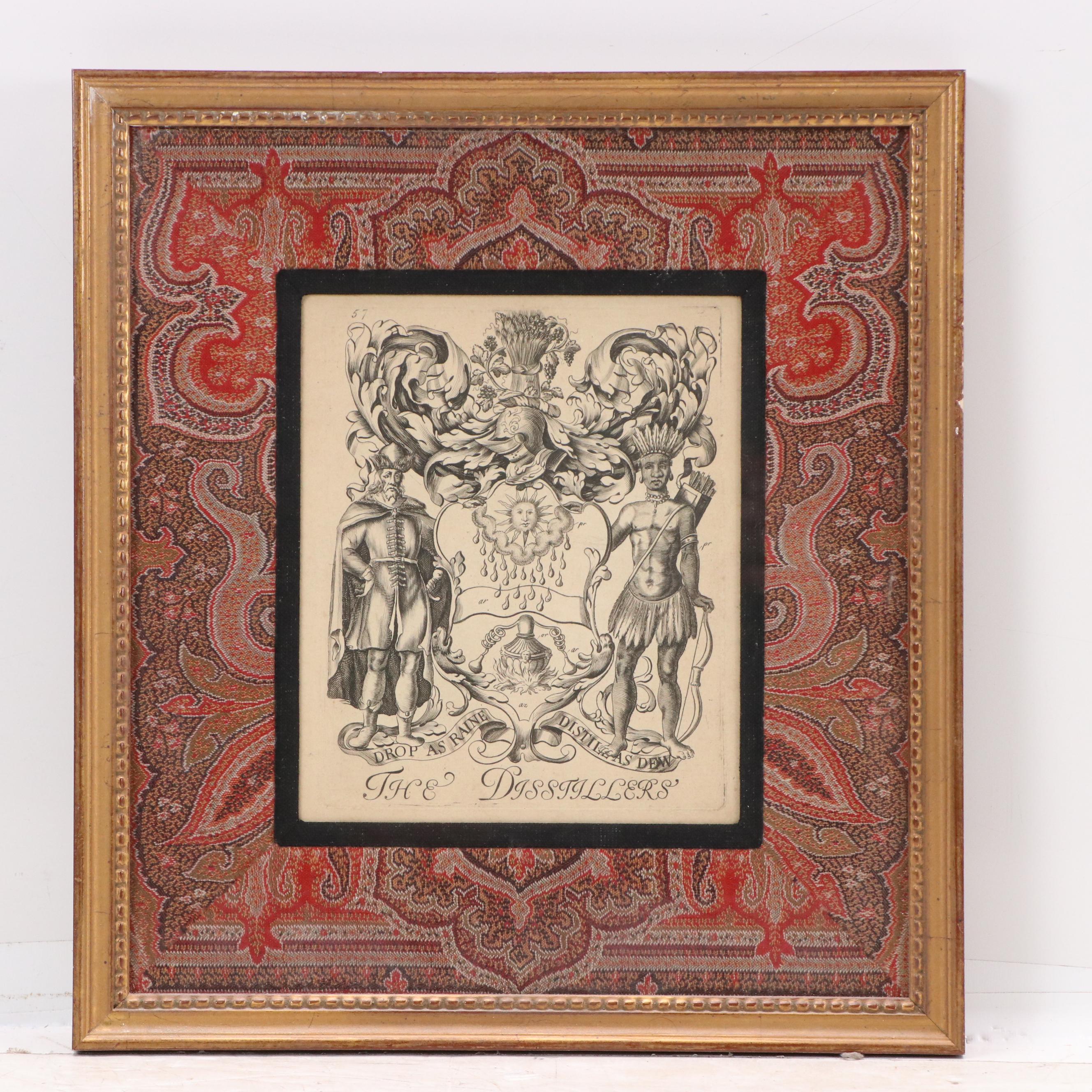 London School Engravings with Heraldic Coat of Arms "The Cooks" and Other