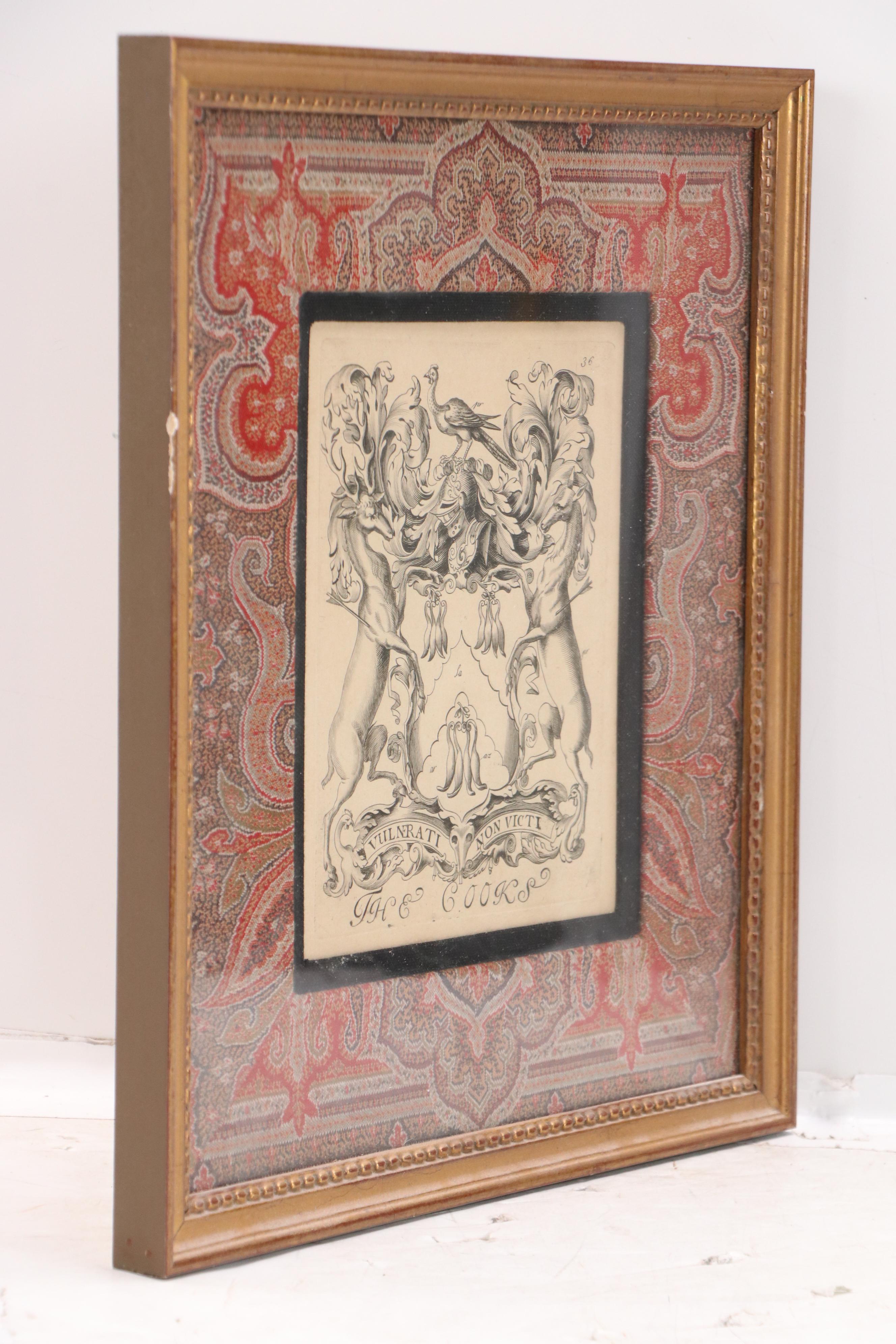 London School Engravings with Heraldic Coat of Arms "The Cooks" and Other