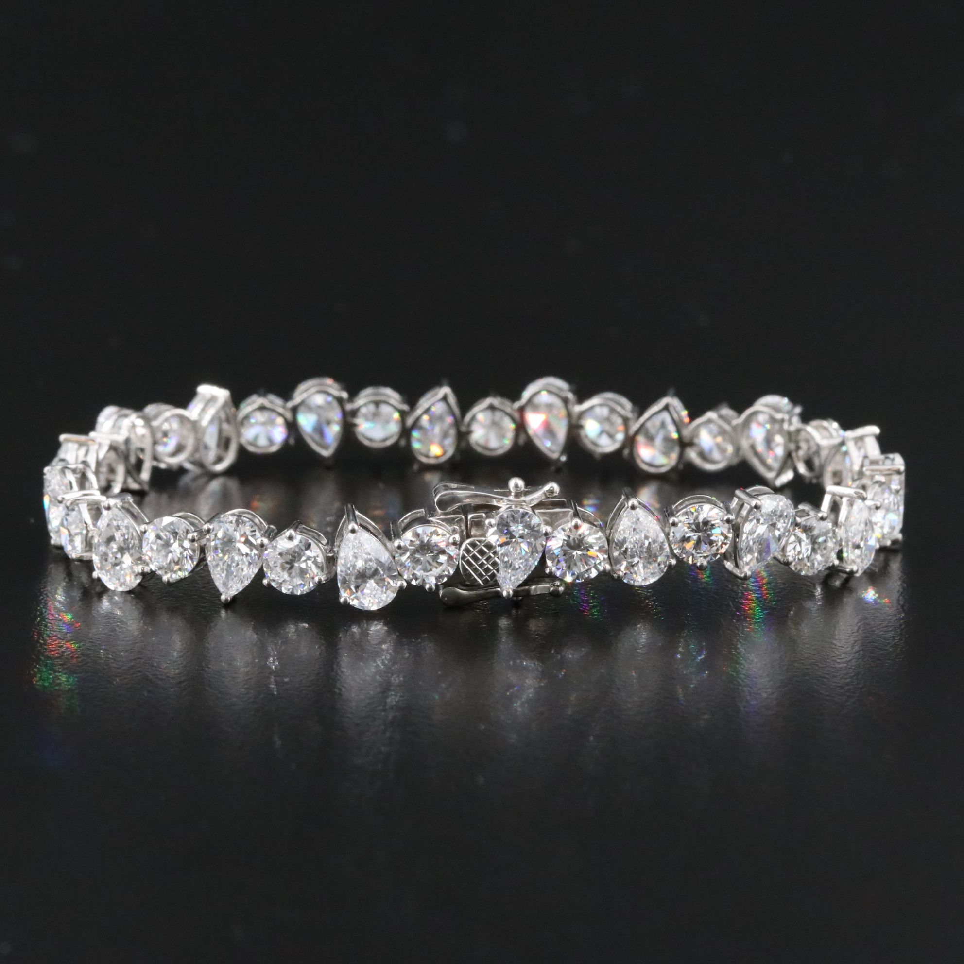 Platinum 16.98 CTW Lab Grown Diamond Bracelet